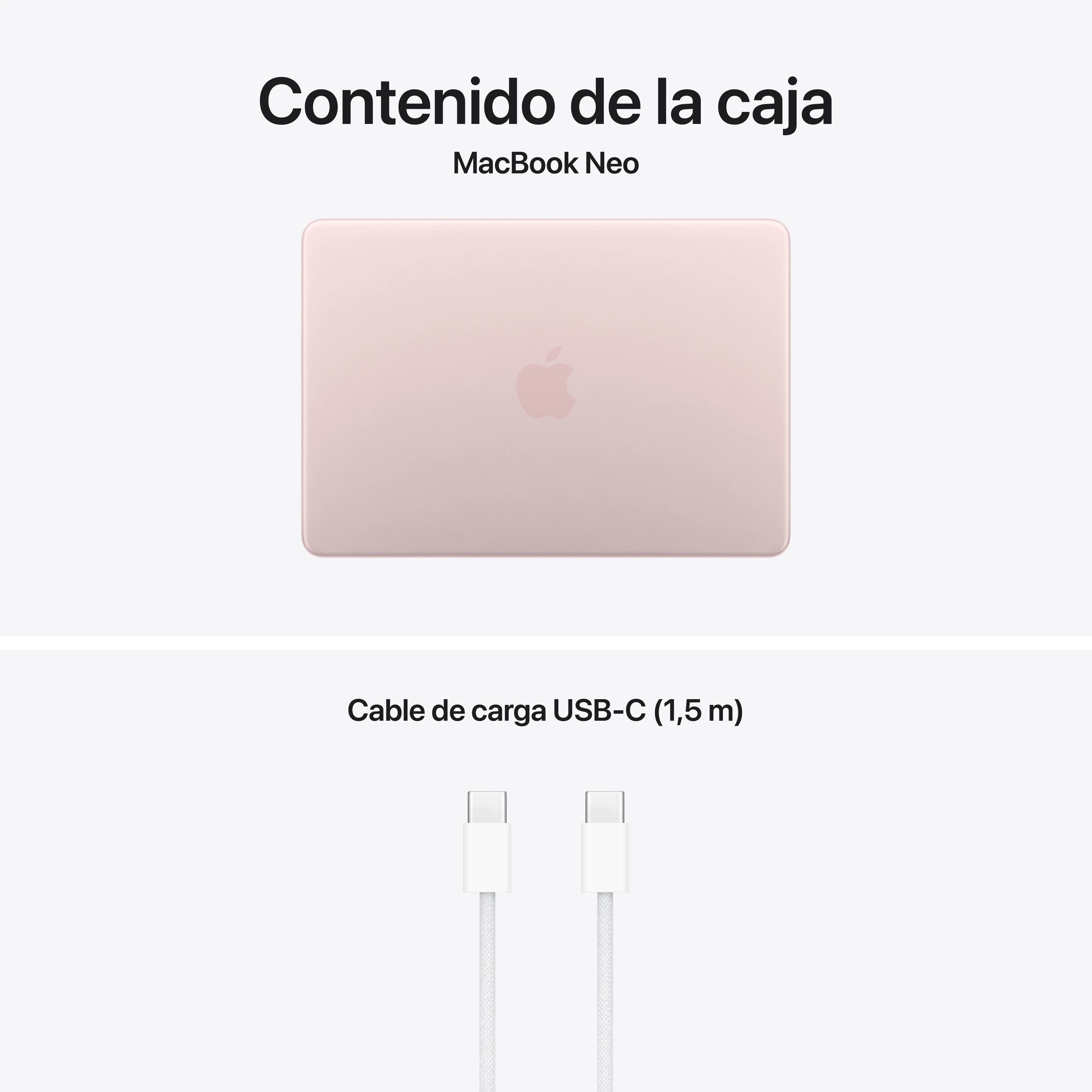 MacBook Neo de 13 pulgadas: Chip A18 Pro de Apple con CPU de 6 nĂșcleos y GPU de 5 nĂșcleos, Teclado Magic Keyboard con Touch ID, 512 GB SSD - Rosa nube - Image 10