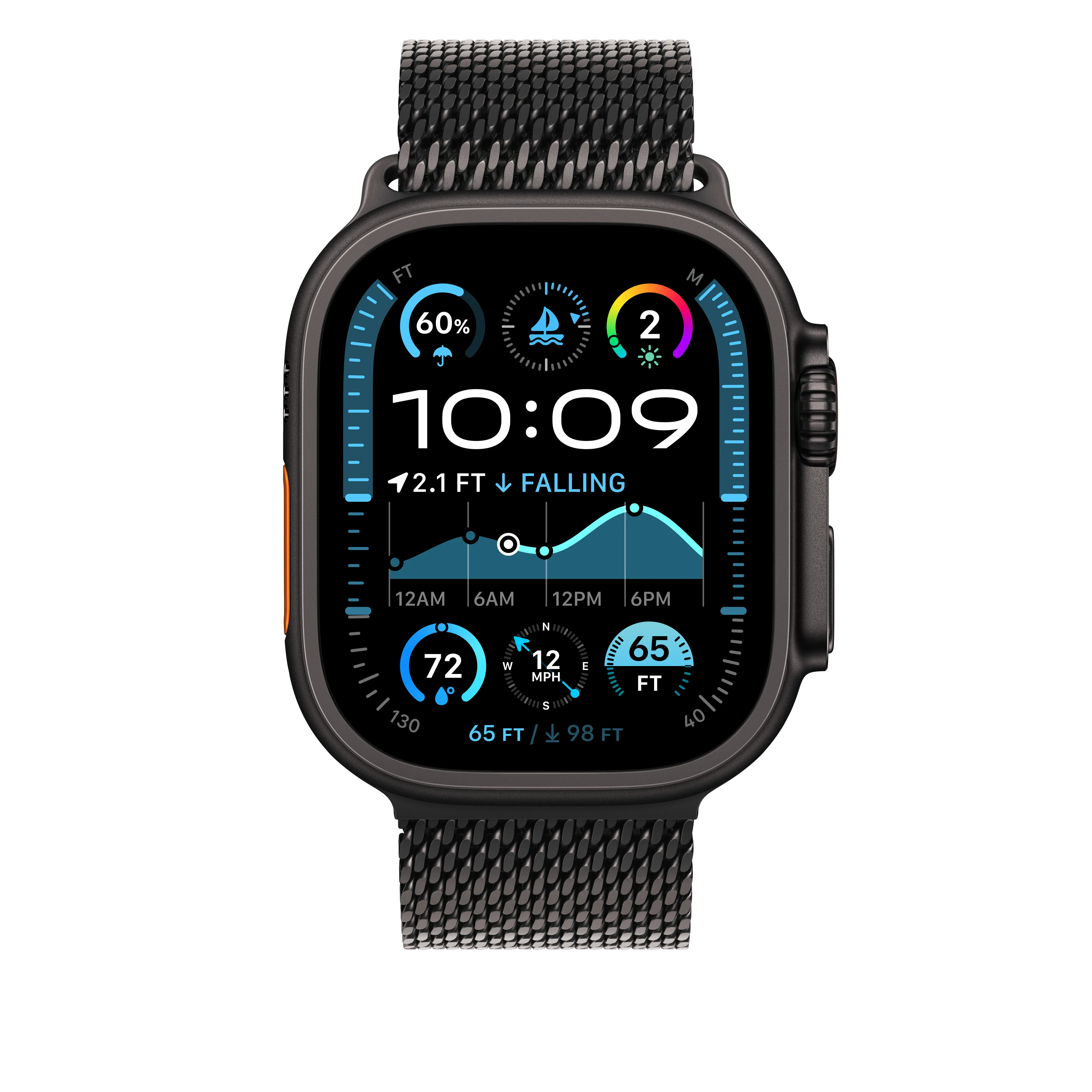 Pulsera Milanese Loop en titanio negro (49 mm) - Talla M - Image 3