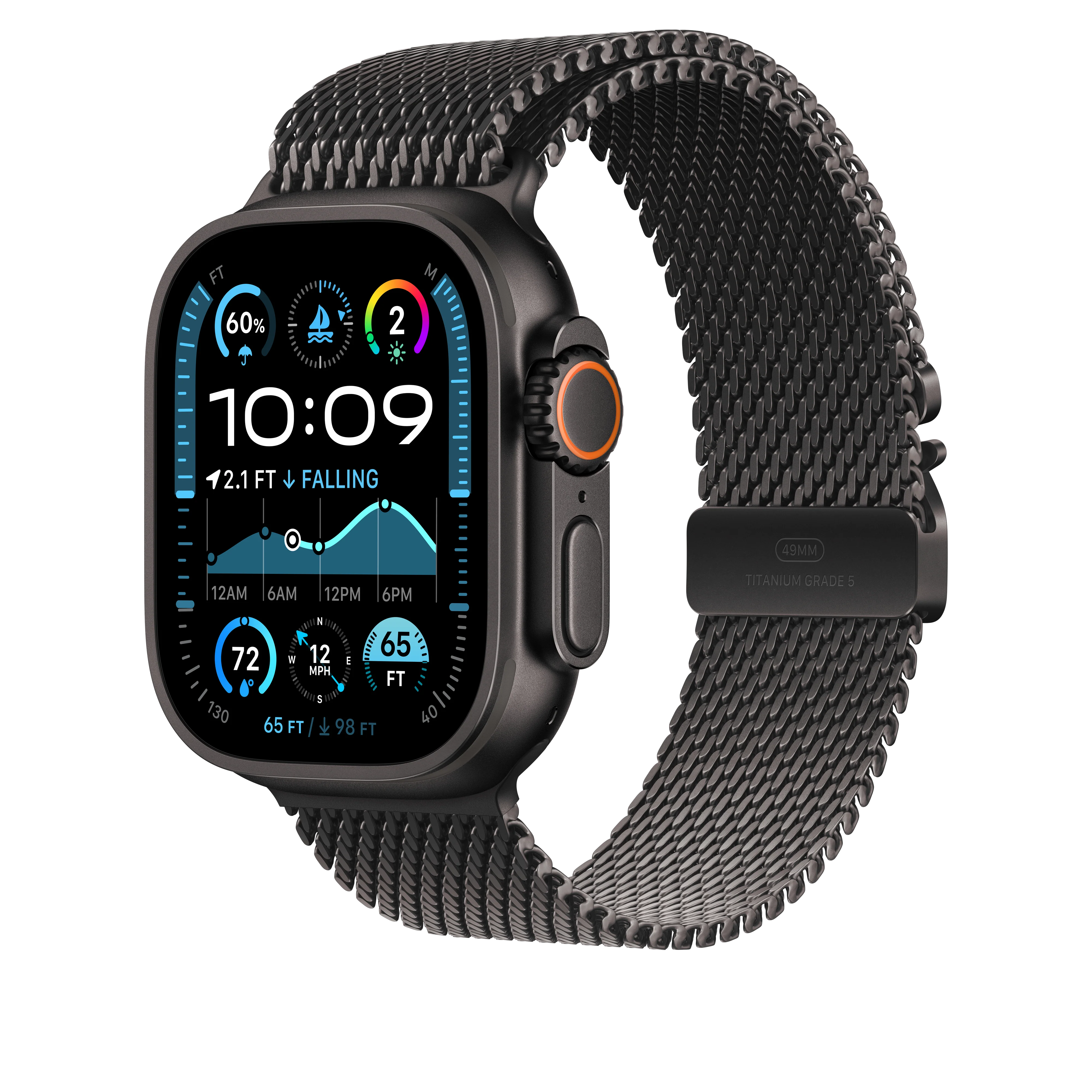 Pulsera Milanese Loop en titanio negro (49 mm) - Talla L - Image 2