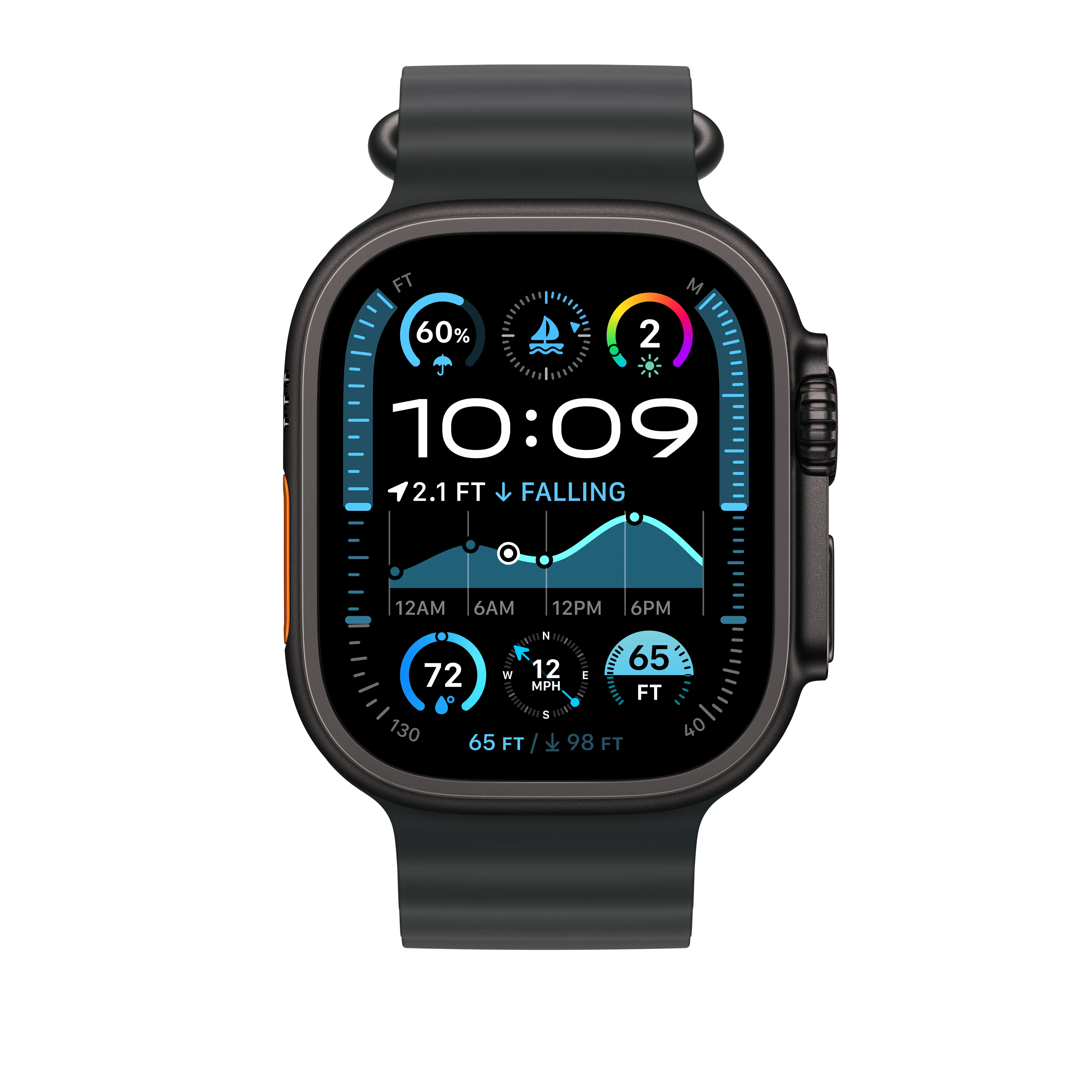 Extensión para correa Ocean negra (49 mm) - Titanio negro - Image 3