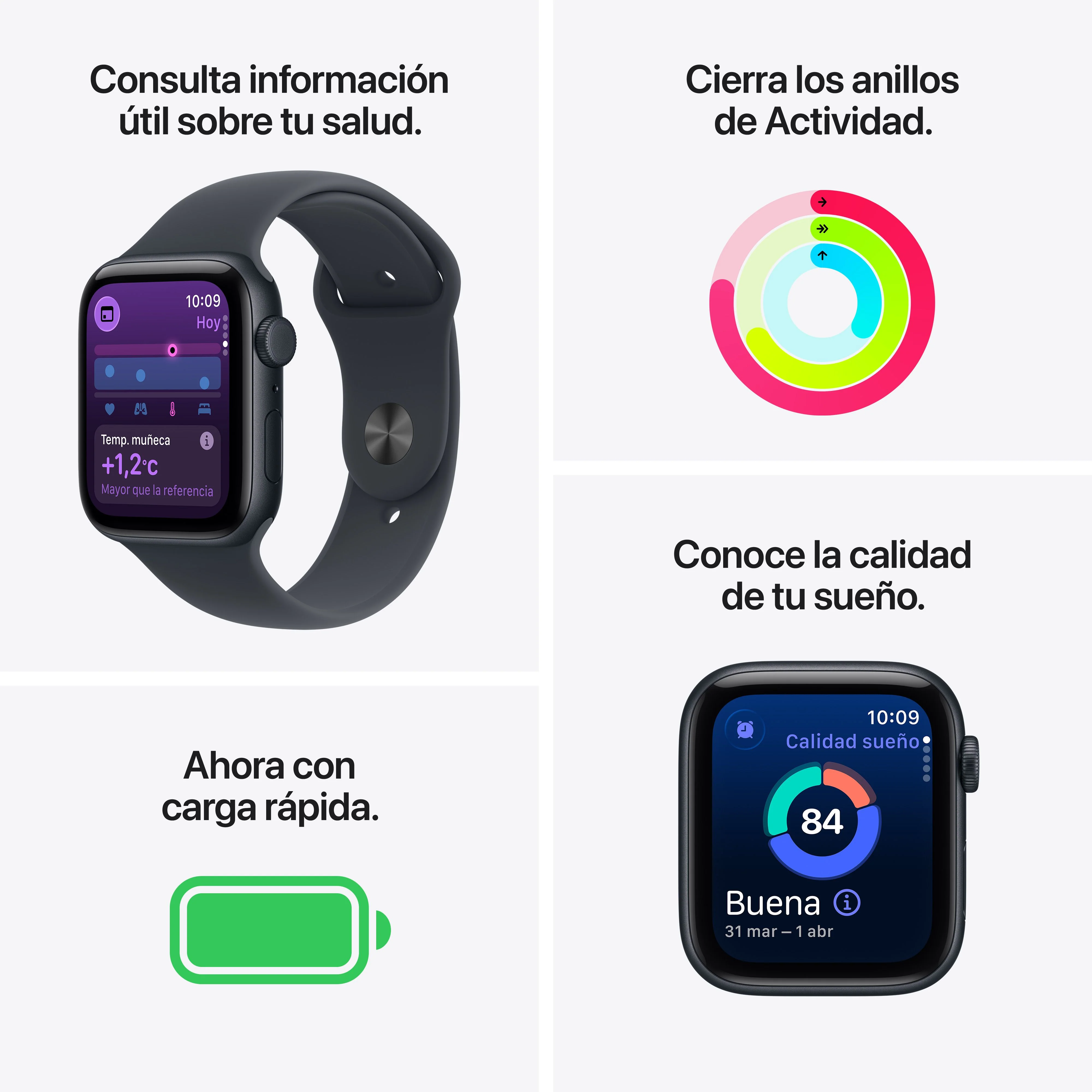 Apple Watch SE 3 (GPS + Cellular) - Caja de aluminio en blanco estrella de 44 mm - Correa deportiva blanco estrella - Talla M/L - Image 3