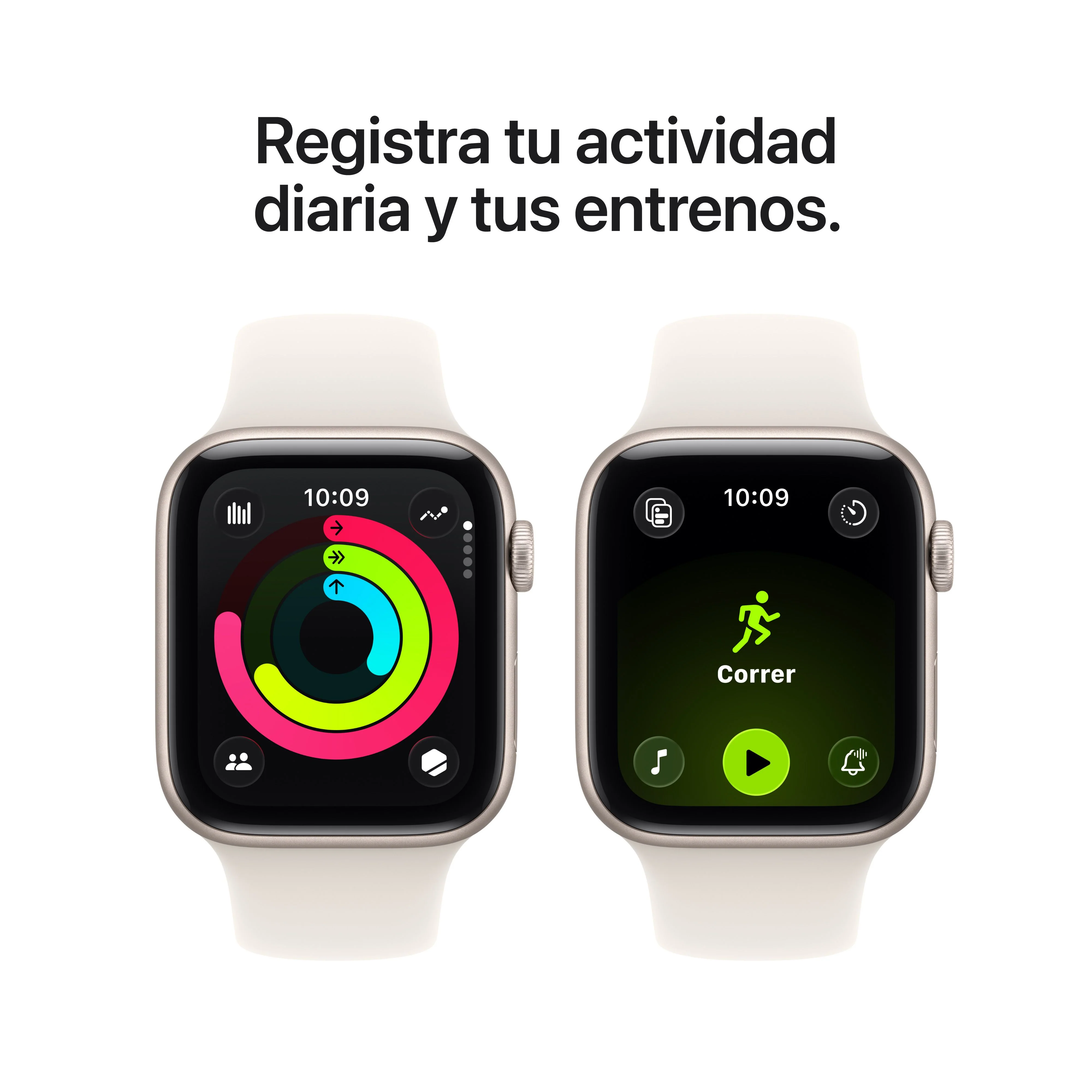 Apple Watch SE 3 (GPS + Cellular) - Caja de aluminio en blanco estrella de 44 mm - Correa deportiva blanco estrella - Talla M/L - Image 6