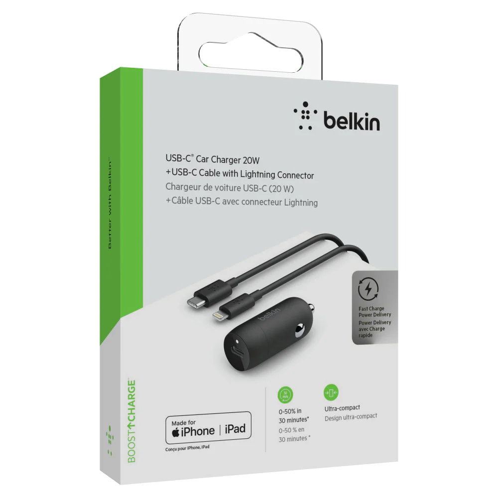 Pack Cargador Coche 20W para iPhone + Cable Lightning a USB-C | Belkin - Image 6