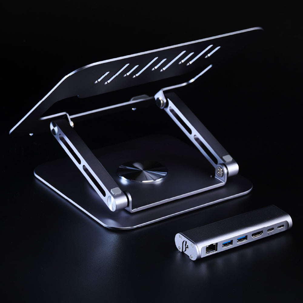 Stand Hub magnético soporte elevador portátil con USB-C 6 en 1 | Adam Elements - Image 7