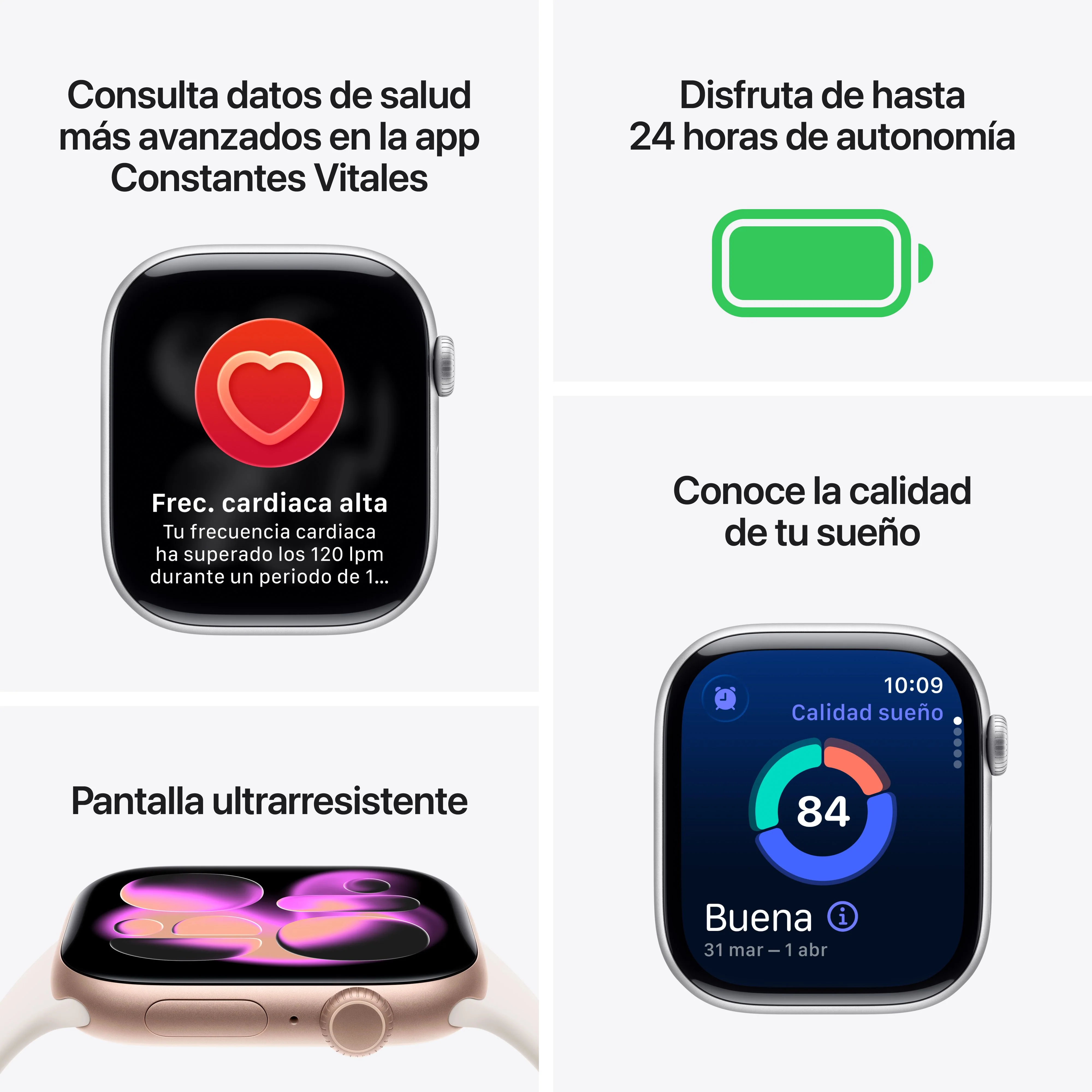 Apple Watch Series 11 (GPS) - Caja de aluminio en plata de 42 mm - Correa deportiva color niebla lila - Talla M/L - Image 3