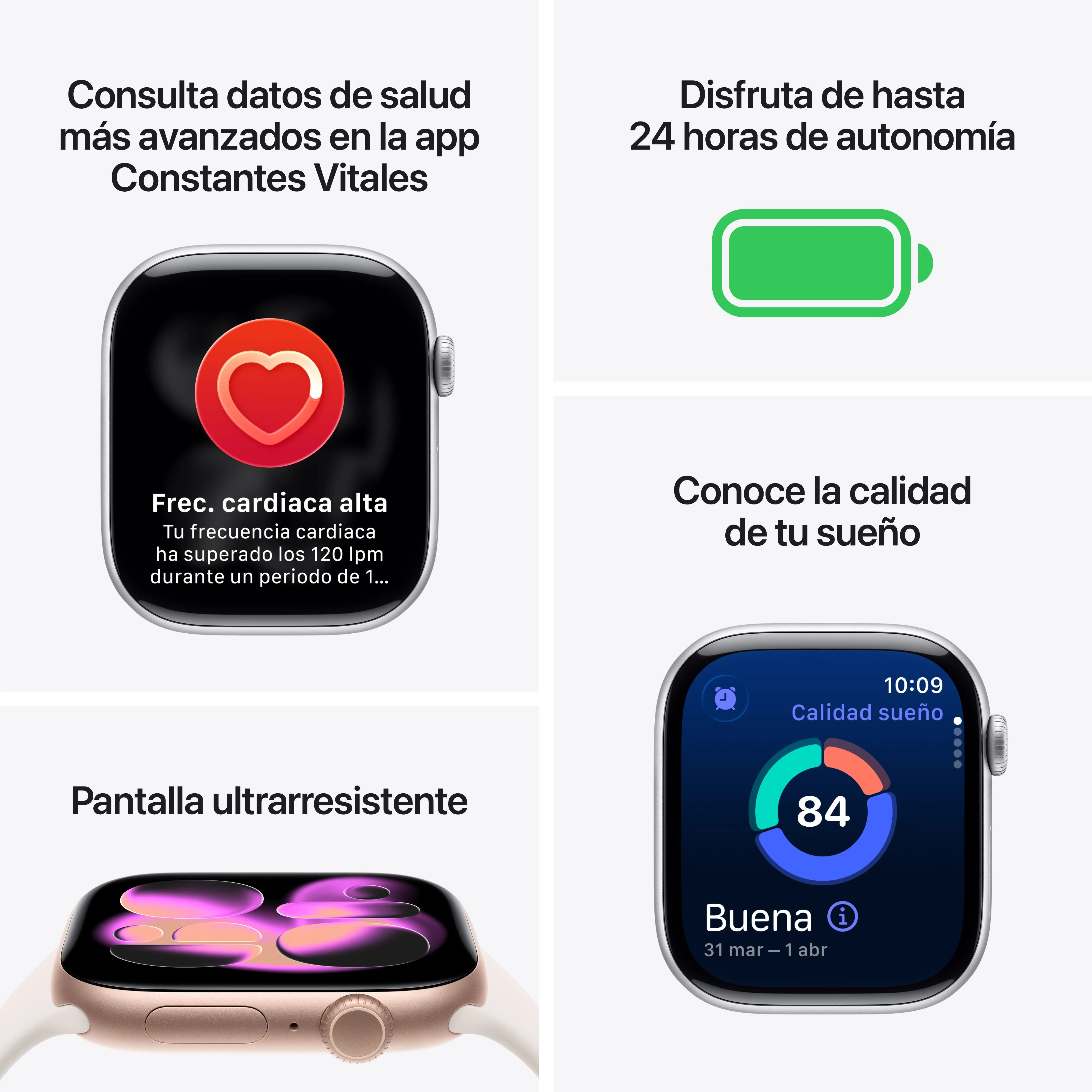 Apple Watch Series 11 (GPS + Cellular) - Caja de aluminio en oro rosa de 42 mm - Correa deportiva rosa rubor - Talla S/M - Image 3