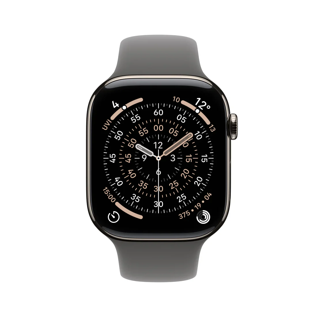Apple Watch Series 11 (GPS + Cellular) - Caja de titanio natural de 42 mm - Correa deportiva gris piedra - Talla S/M - Image 2