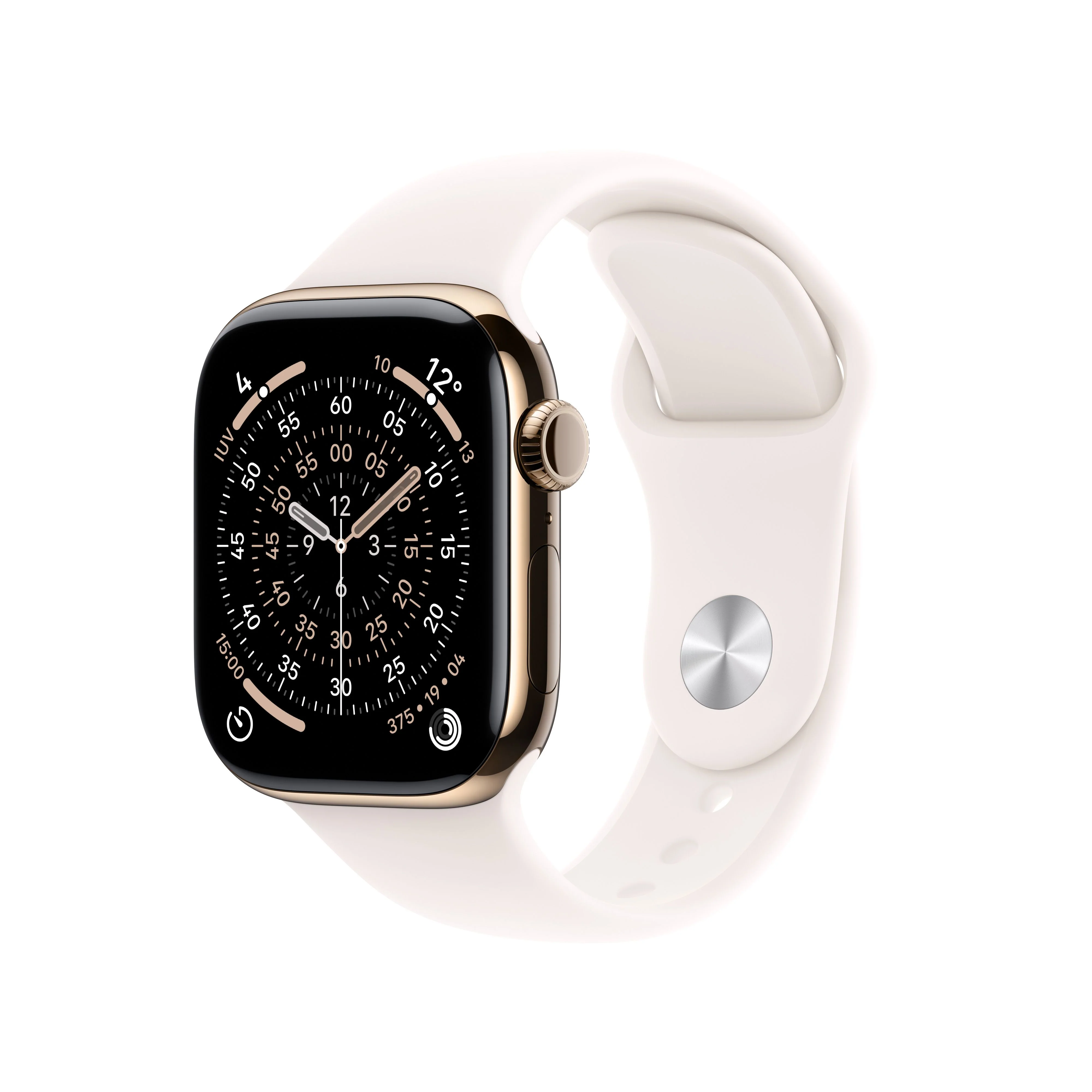 Apple Watch Series 11 (GPS + Cellular) - Caja de titanio en oro de 42 mm - Correa deportiva rosa rubor - Talla M/L