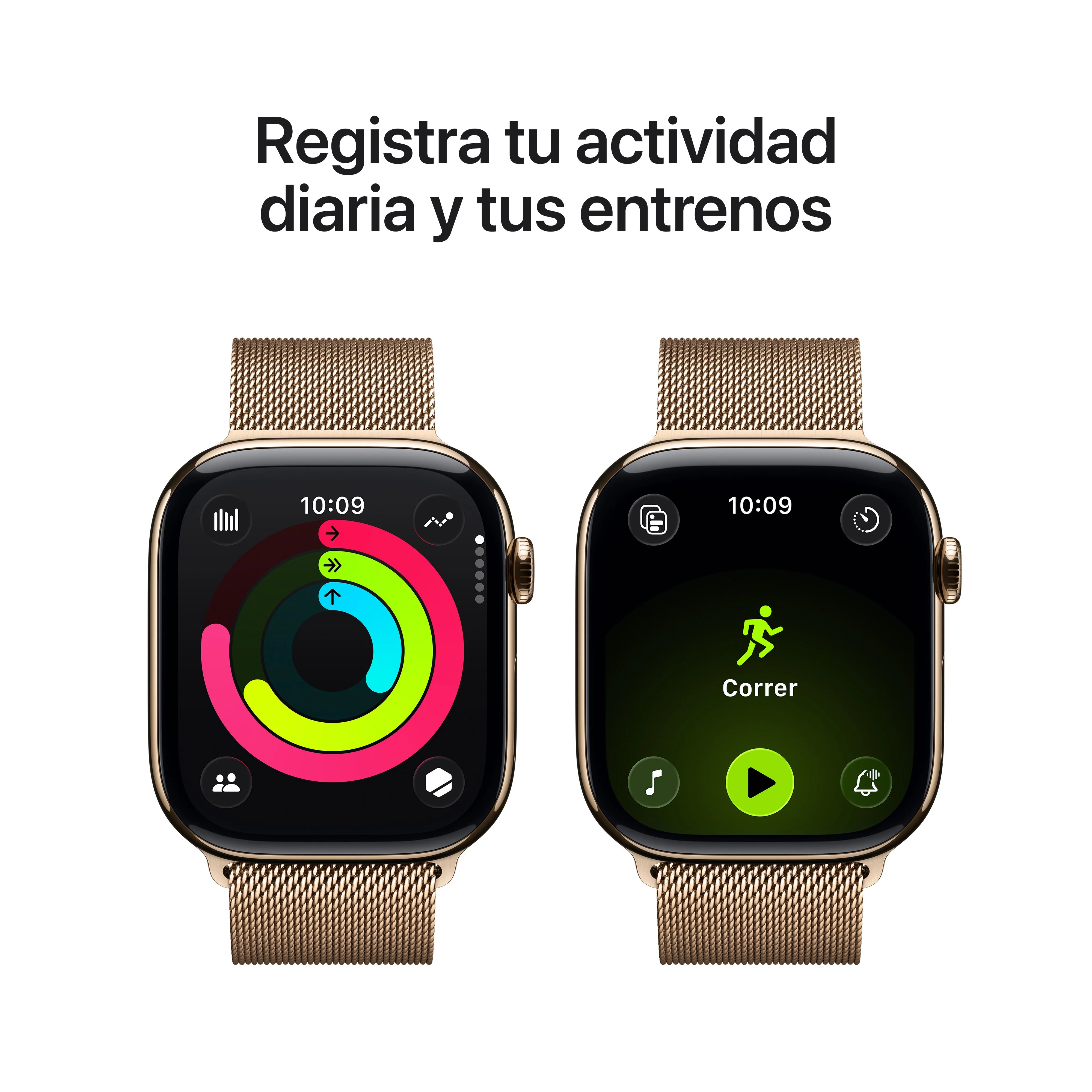Apple Watch Series 11 (GPS + Cellular) - Caja de titanio en oro de 46 mm - Pulsera Milanese Loop en oro - Talla S/M - Image 4