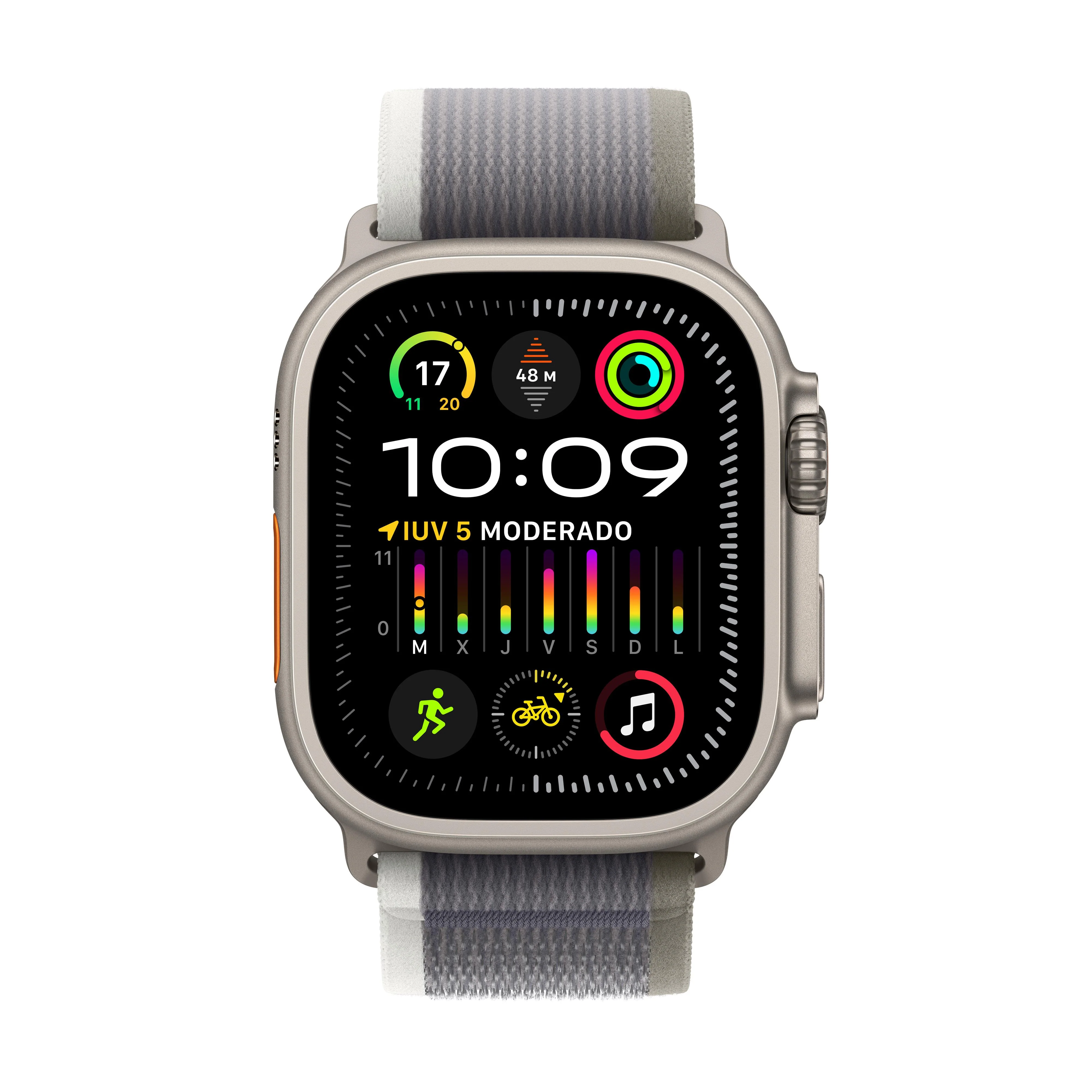 Apple Watch Ultra 2 (GPS + Cellular) - Caja de titanio de 49 mm - Correa Loop Trail verde/gris - Talla S/M - Image 2