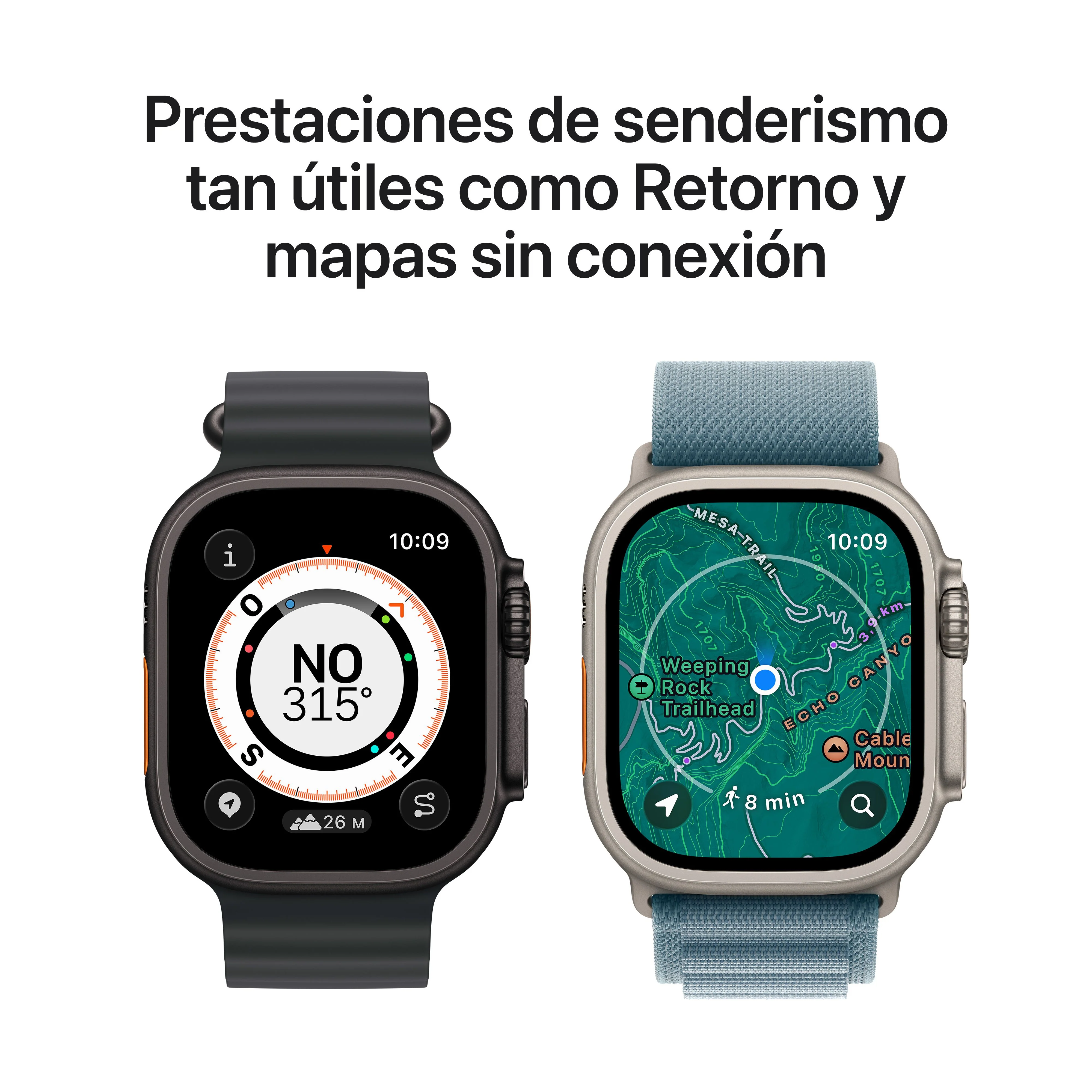Apple Watch Ultra 3 (GPS + Cellular) - Caja de titanio natural de 49 mm - Correa Loop Alpine azul claro - Talla S - Image 6