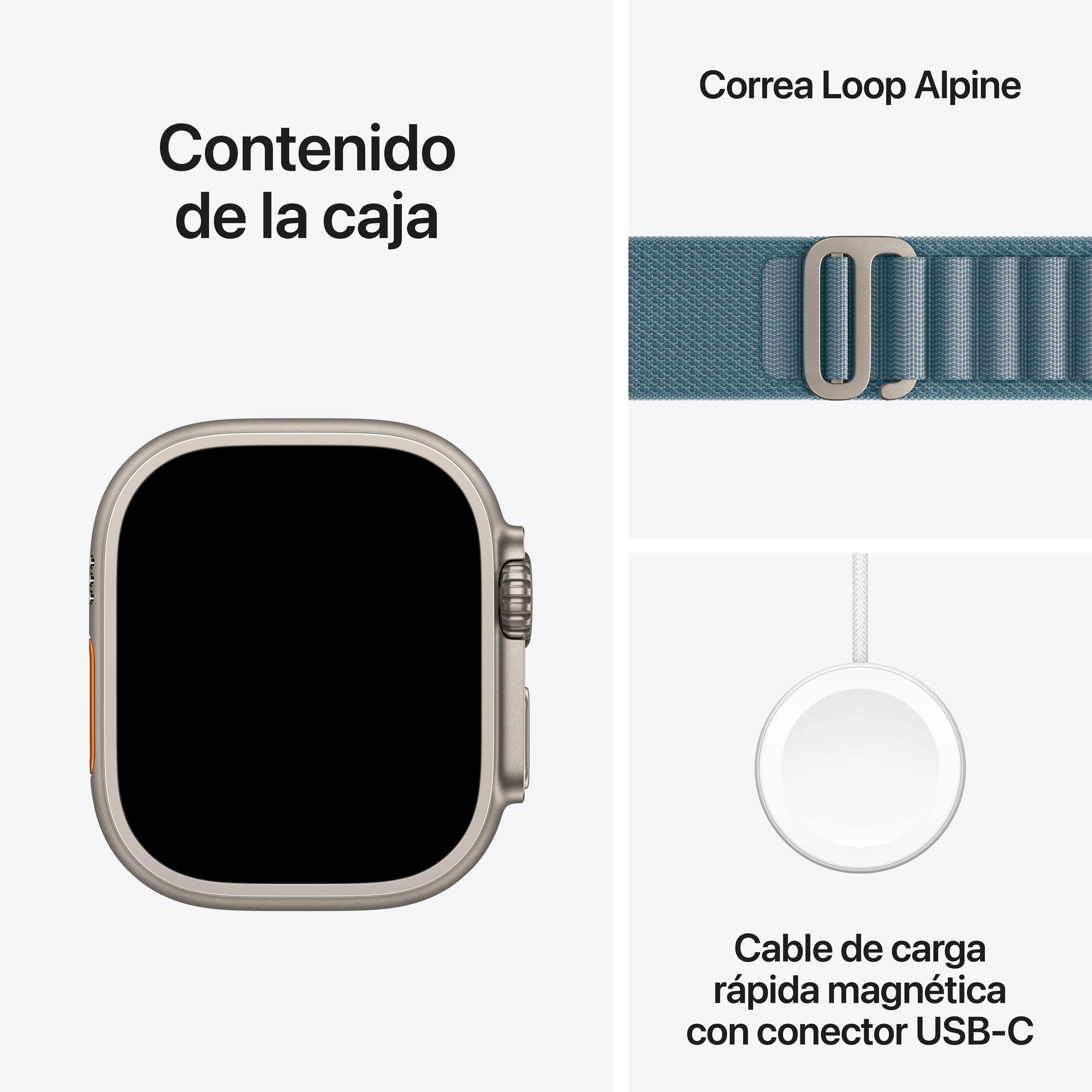 Apple Watch Ultra 3 (GPS + Cellular) - Caja de titanio natural de 49 mm - Correa Loop Alpine azul claro - Talla S - Image 8