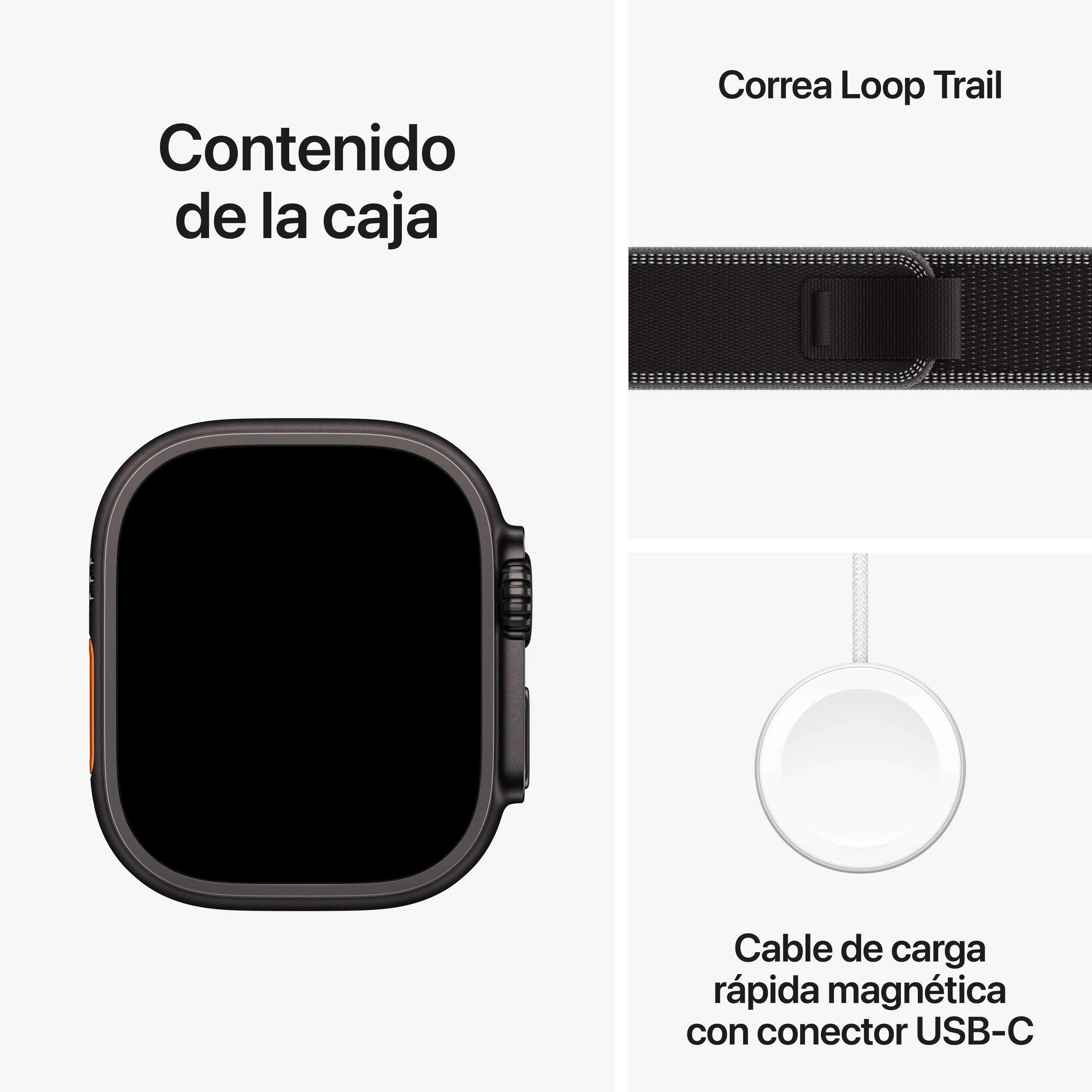 Apple Watch Ultra 3 (GPS + Cellular) - Caja de titanio negro de 49 mm - Correa Loop Trail negro/carbón - Talla M/L - Image 8