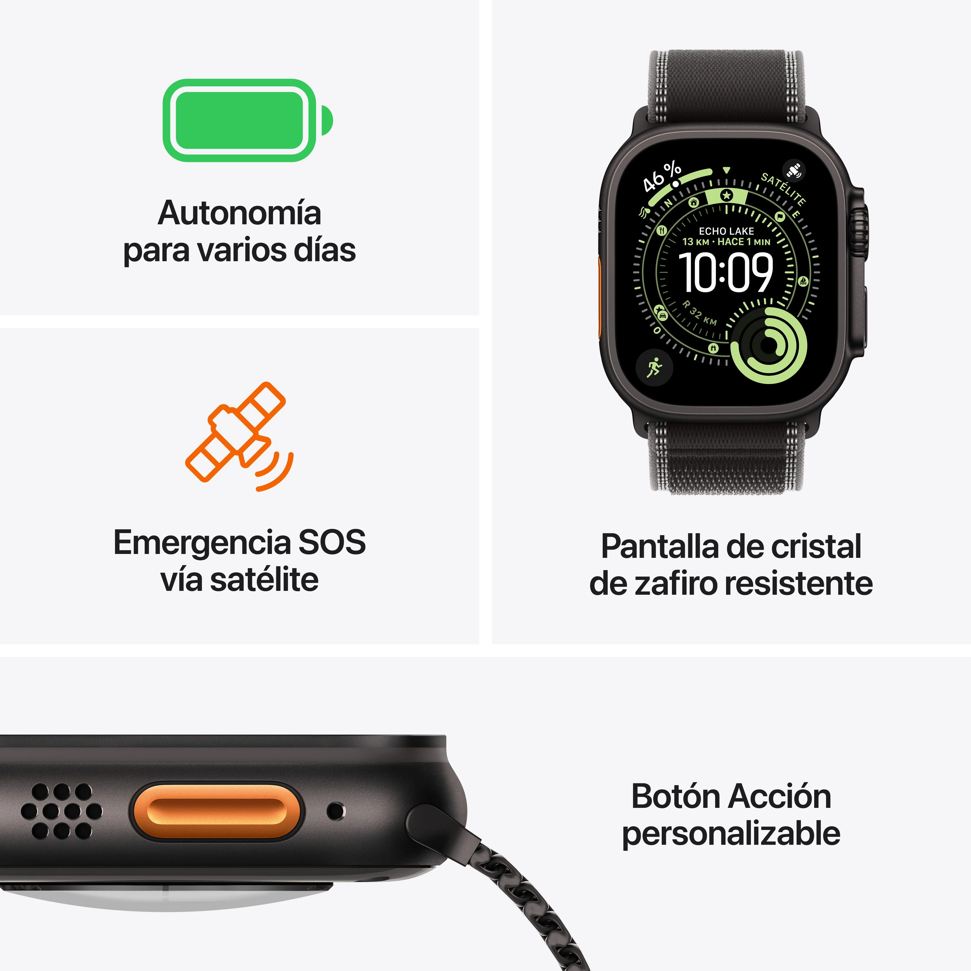 Apple Watch Ultra 3 (GPS + Cellular) - Caja de titanio natural de 49 mm - Pulsera Milanese Loop en titanio natural - Talla M - Image 3