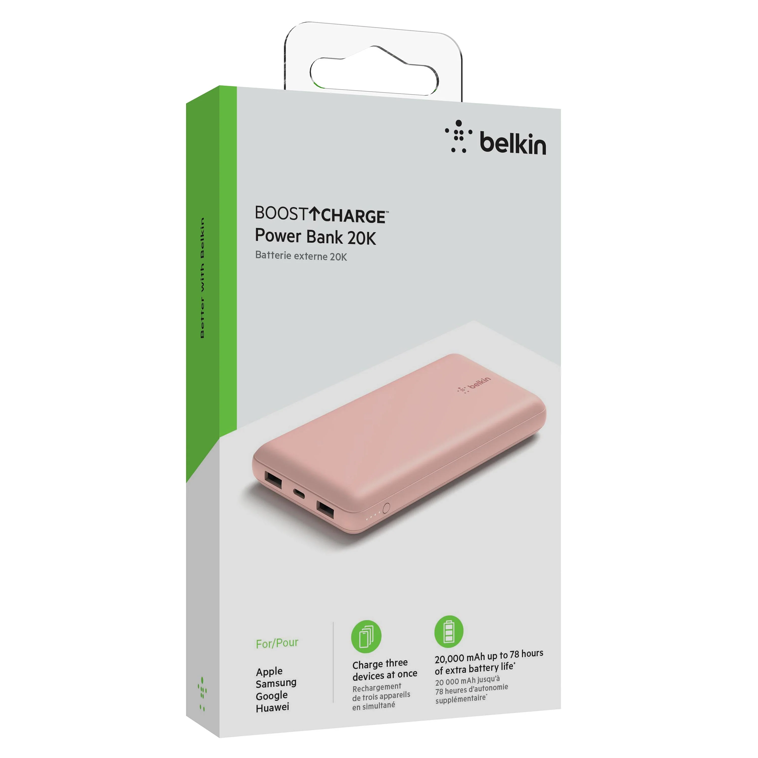 Batería externa 20K USB-A y USB-C de 15w Oro rosa | Belkin - Image 6