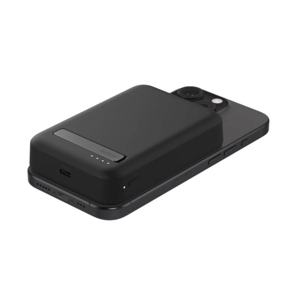 Batería externa inalámbrica magnética 10000 mAh con soporte (15W) negro | Belkin - Image 3