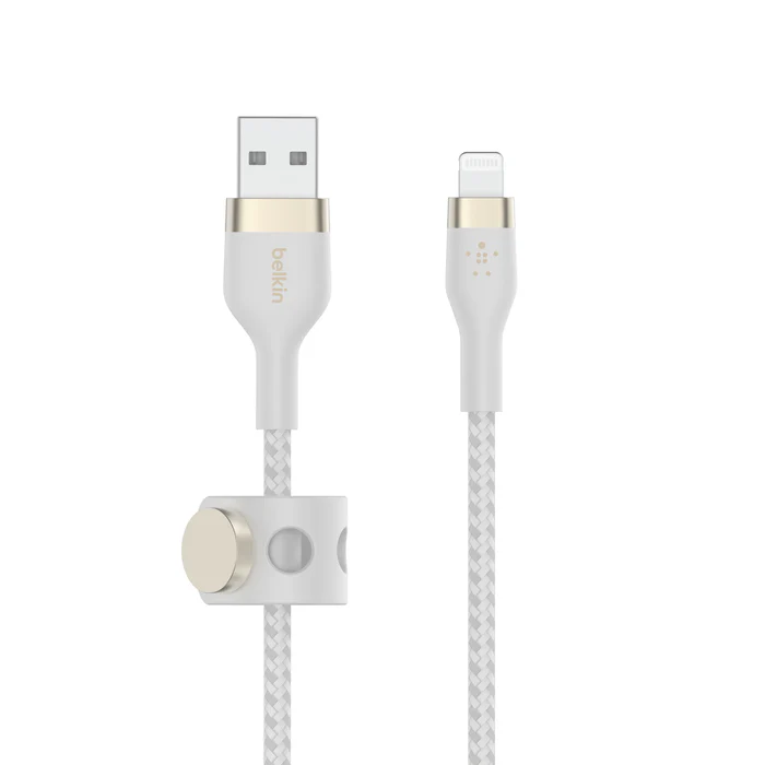 Cable BoostCharge Pro Flex USB a Lightning de silicona y trenzado 1m blanco | Belkin