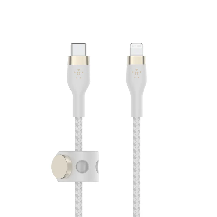 Cable BoostCharge Pro Flex USB-C a Lightning de silicona y trenzado 1m blanco | Belkin