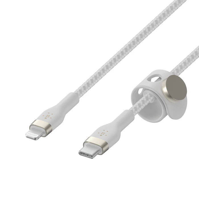 Cable BoostCharge Pro Flex USB-C a Lightning de silicona y trenzado 1m blanco | Belkin - Image 2