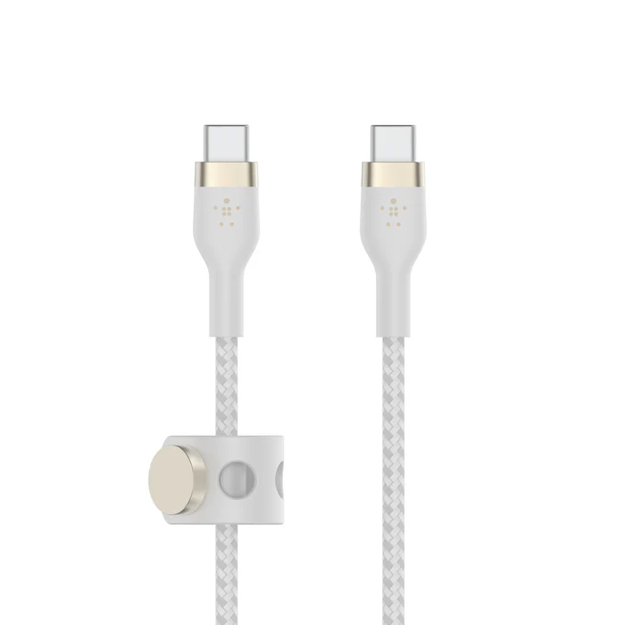 Cable BoostCharge Pro Flex USB-C a USB-C de silicona y trenzado 1m blanco | Belkin