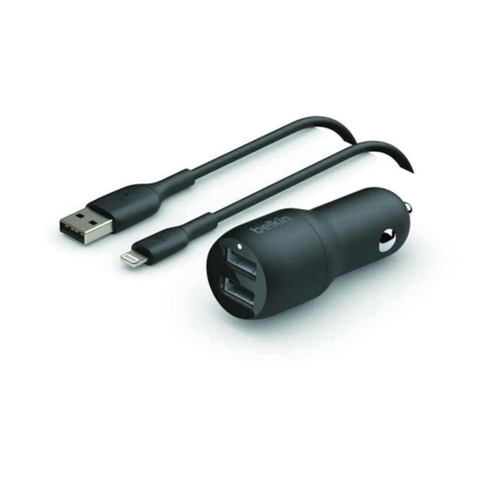 Cargador coche doble USB-A + Cable Lightning BoostCharge | Belkin
