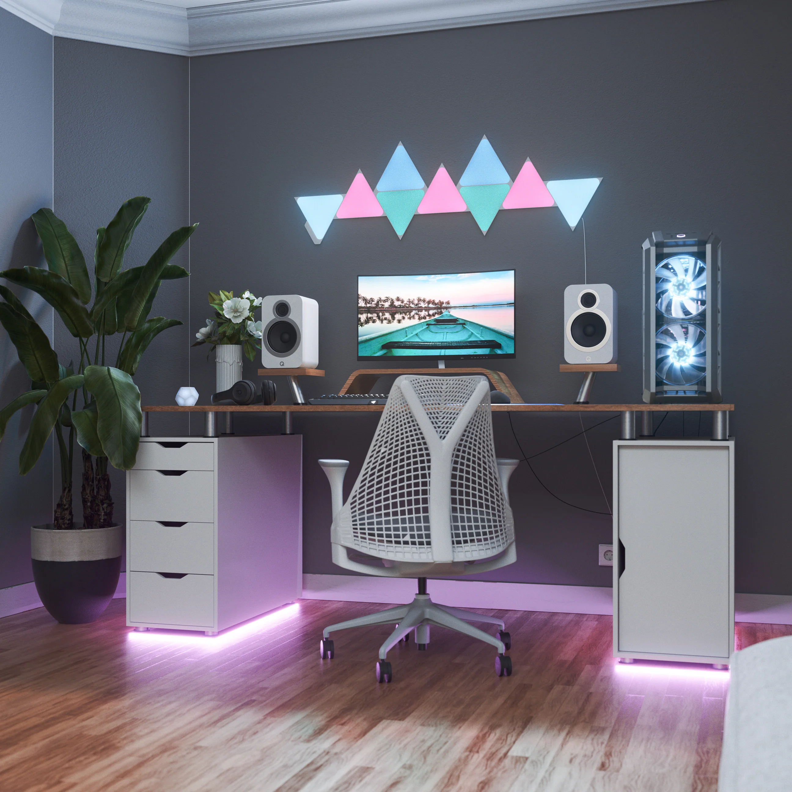 Sistema inteligente de triángulos 4 paneles Formas (Kit inicial) | Nanoleaf - Image 8