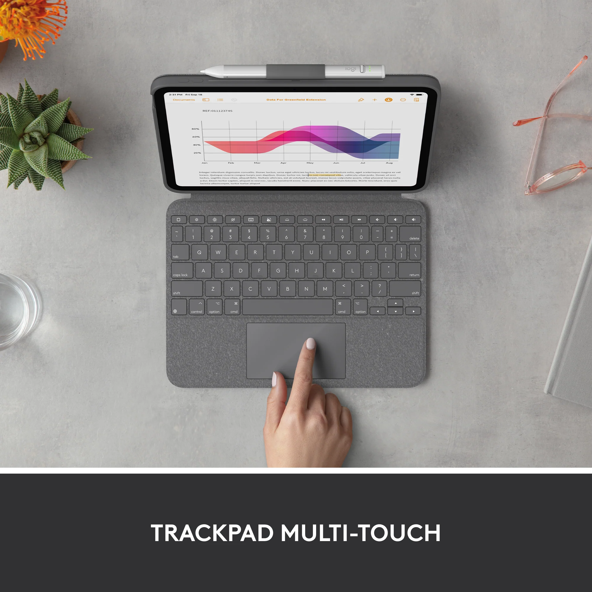 Funda con Teclado Combo Touch iPad A16 y 10ª Gen gris | Logitech - Image 6