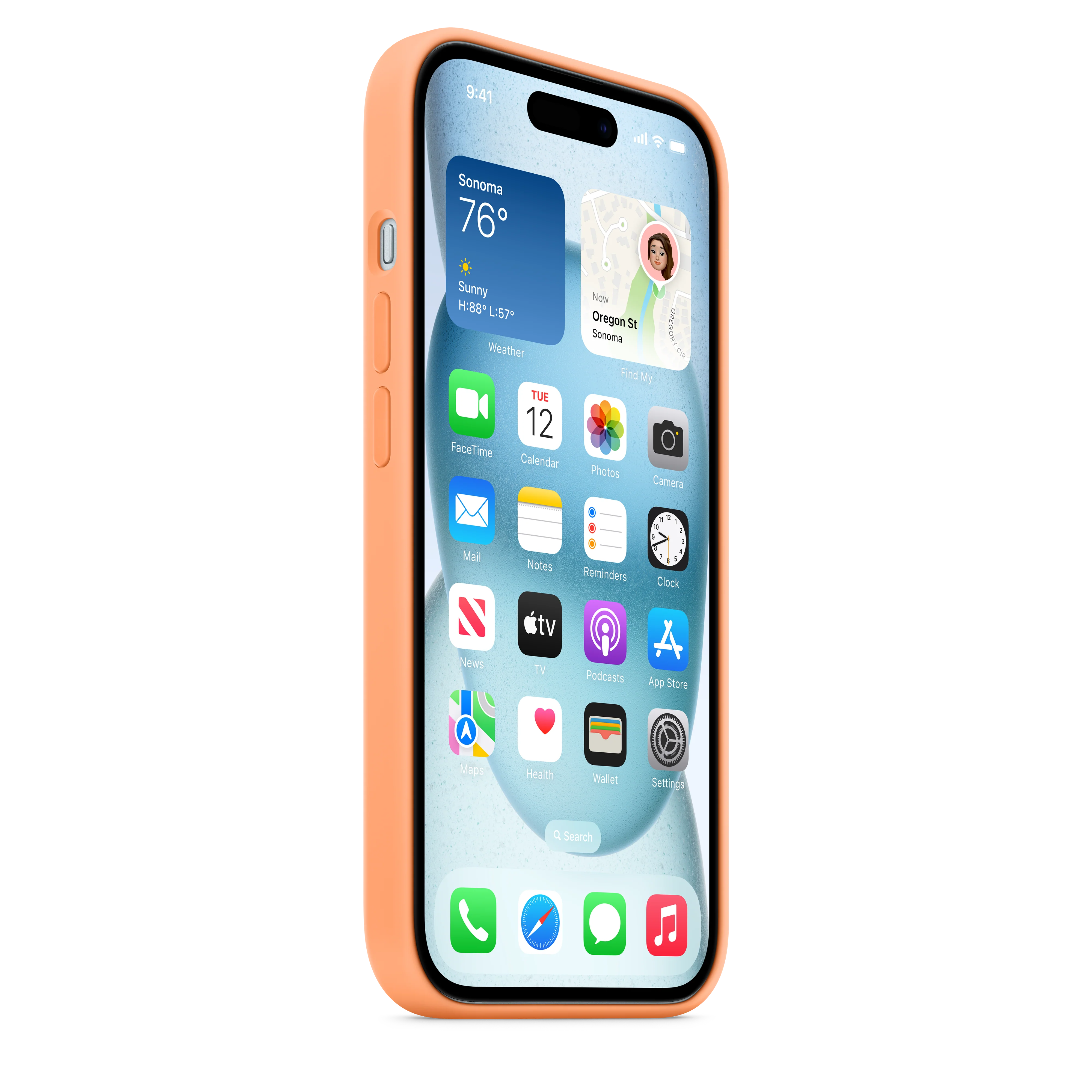 Funda de silicona con MagSafe para el iPhone 15 - Naranja sorbete - Image 7