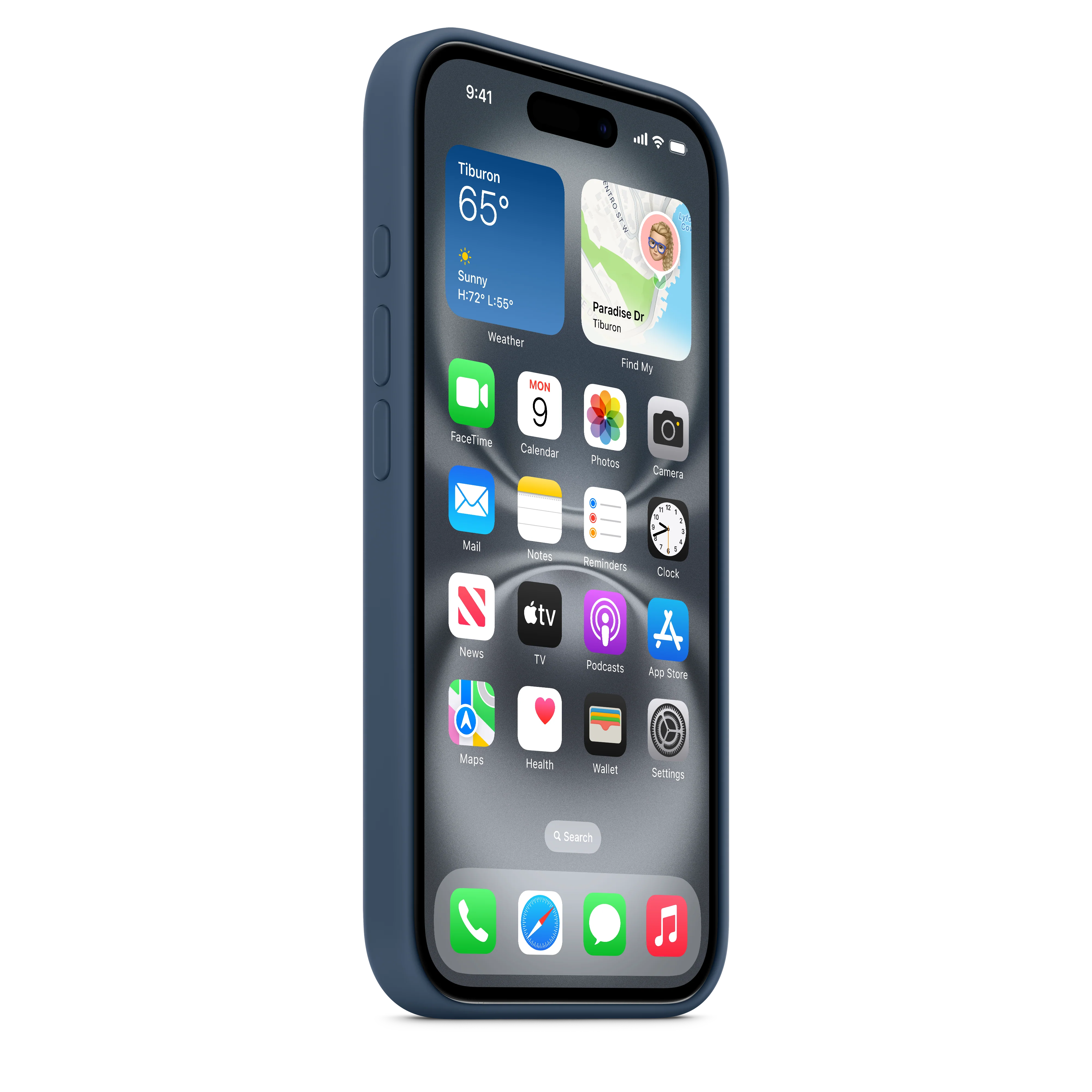 Funda de silicona con MagSafe para el iPhone 16 - Azul denim - Image 5