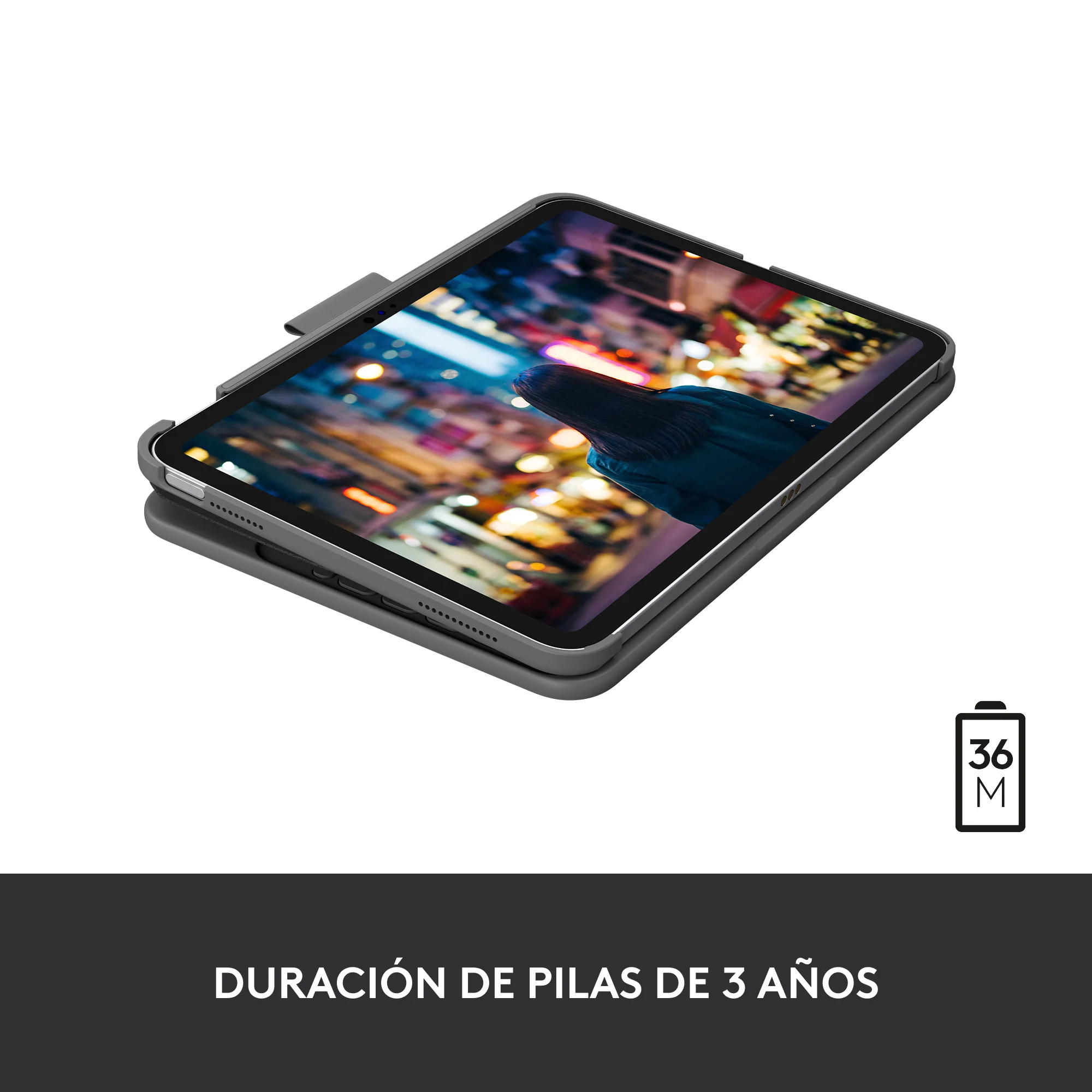 Funda teclado para iPad 10,9" 10ª Gen Slim Folio en Gris Oxford | Logitech - Image 4