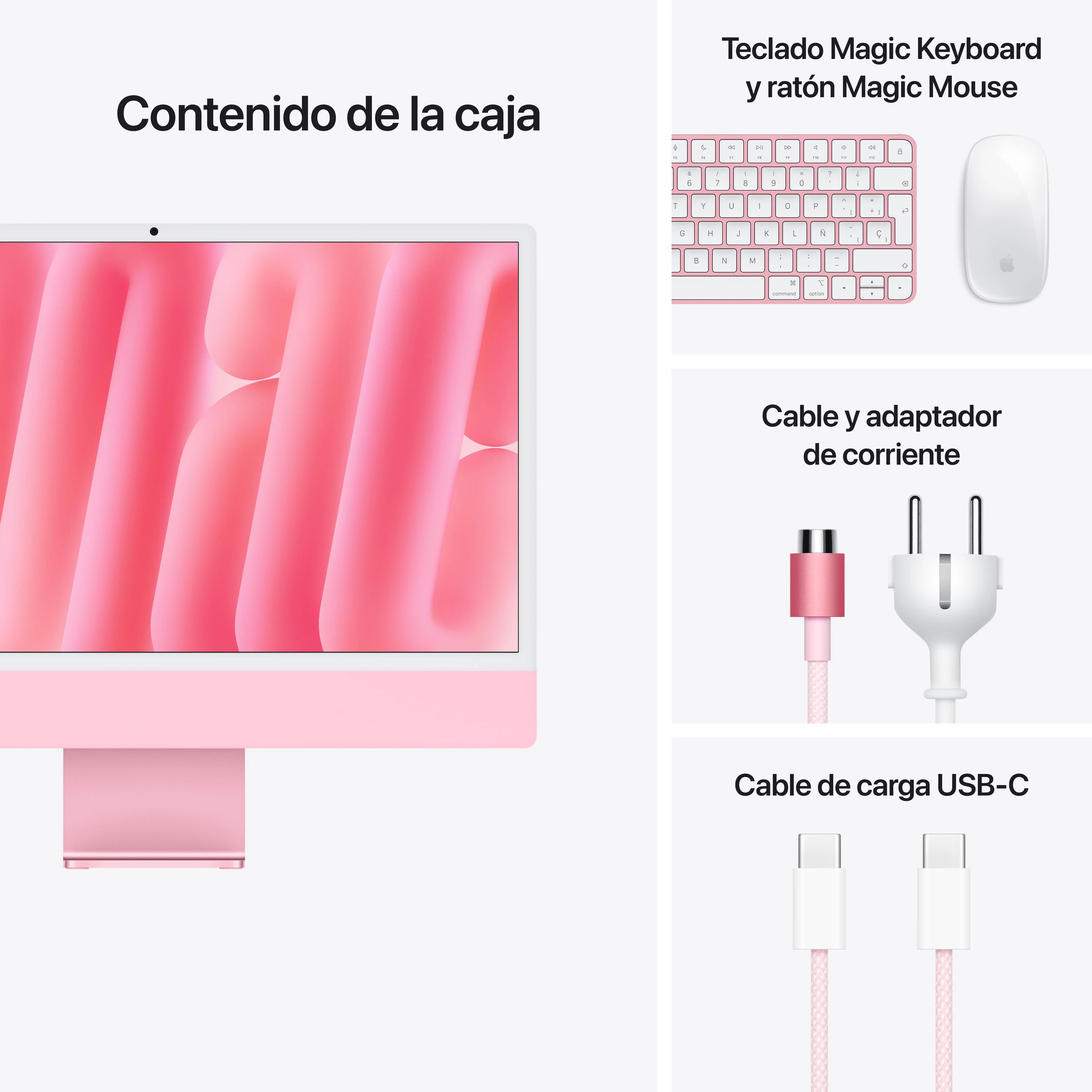 iMac con pantalla Retina 4,5K de 24 pulgadas: Chip M4 de Apple con CPU de 8 núcleos y GPU de 8 núcleos, 16 GB RAM, 256 GB SSD, Vidrio estándar, Sin Ethernet, Teclado Magic Keyboard - Rosa - Image 9
