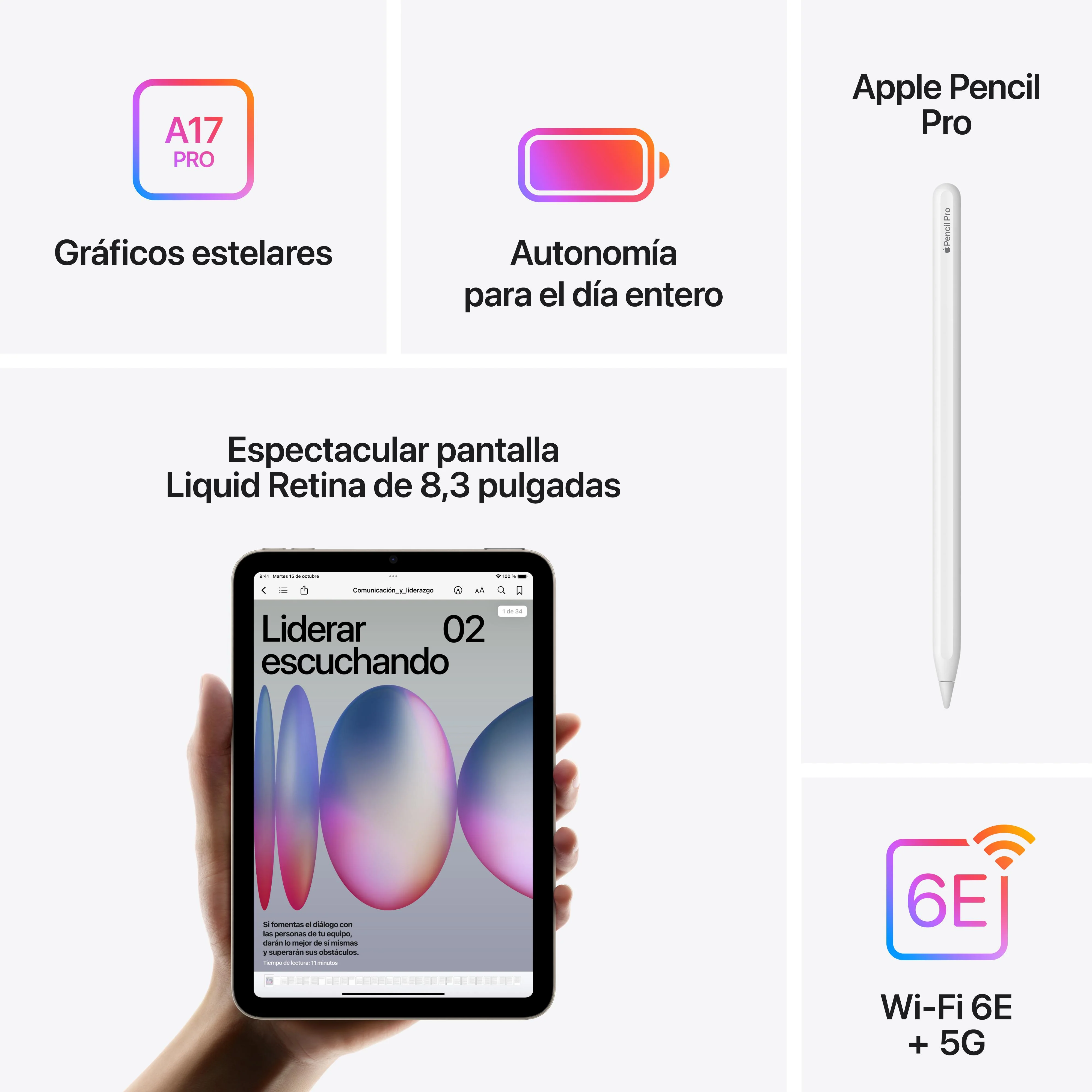 iPad mini Wi-Fi + Cellular 512 GB - Gris espacial (A17 Pro) - Image 7
