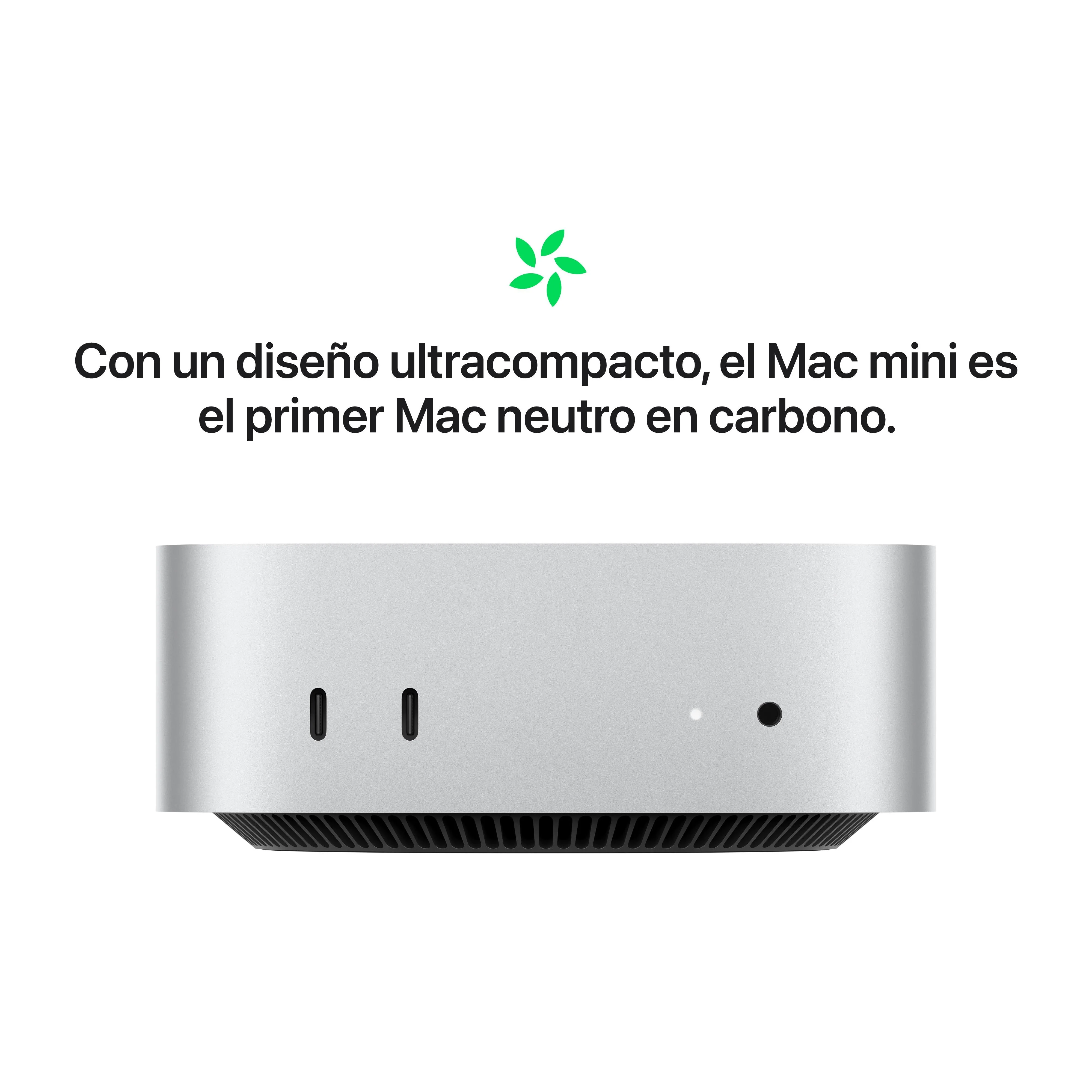 Mac mini: Chip M4 Pro de Apple con CPU de 14 núcleos y GPU de 20 núcleos, 24 GB RAM, 8 TB SSD, 10 Gigabit Ethernet - Plata - Image 5