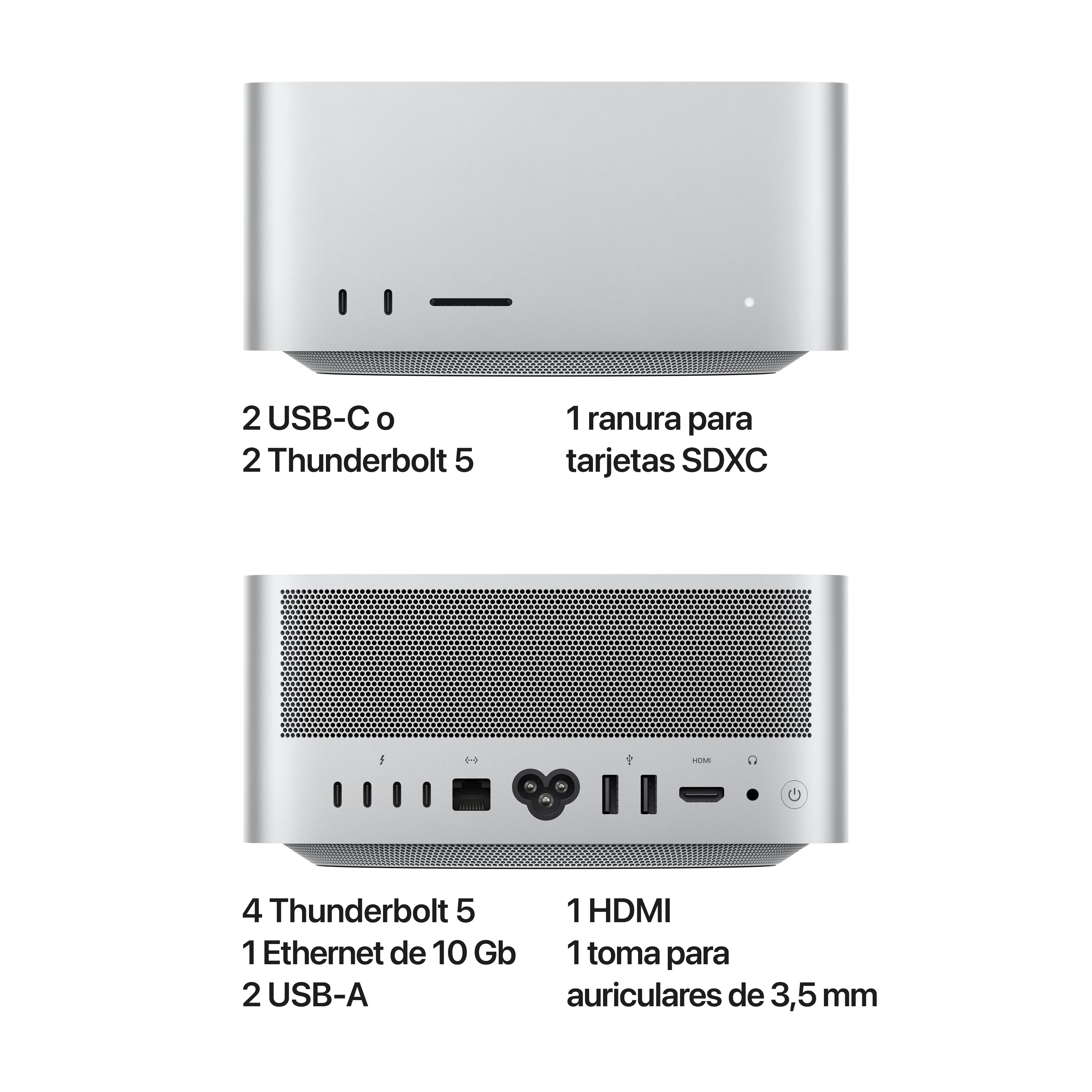 Mac Studio: Chip M4 Max de Apple con CPU de 14 núcleos y GPU de 32 núcleos, 36 GB RAM, 512 GB SSD - Plata - Image 5