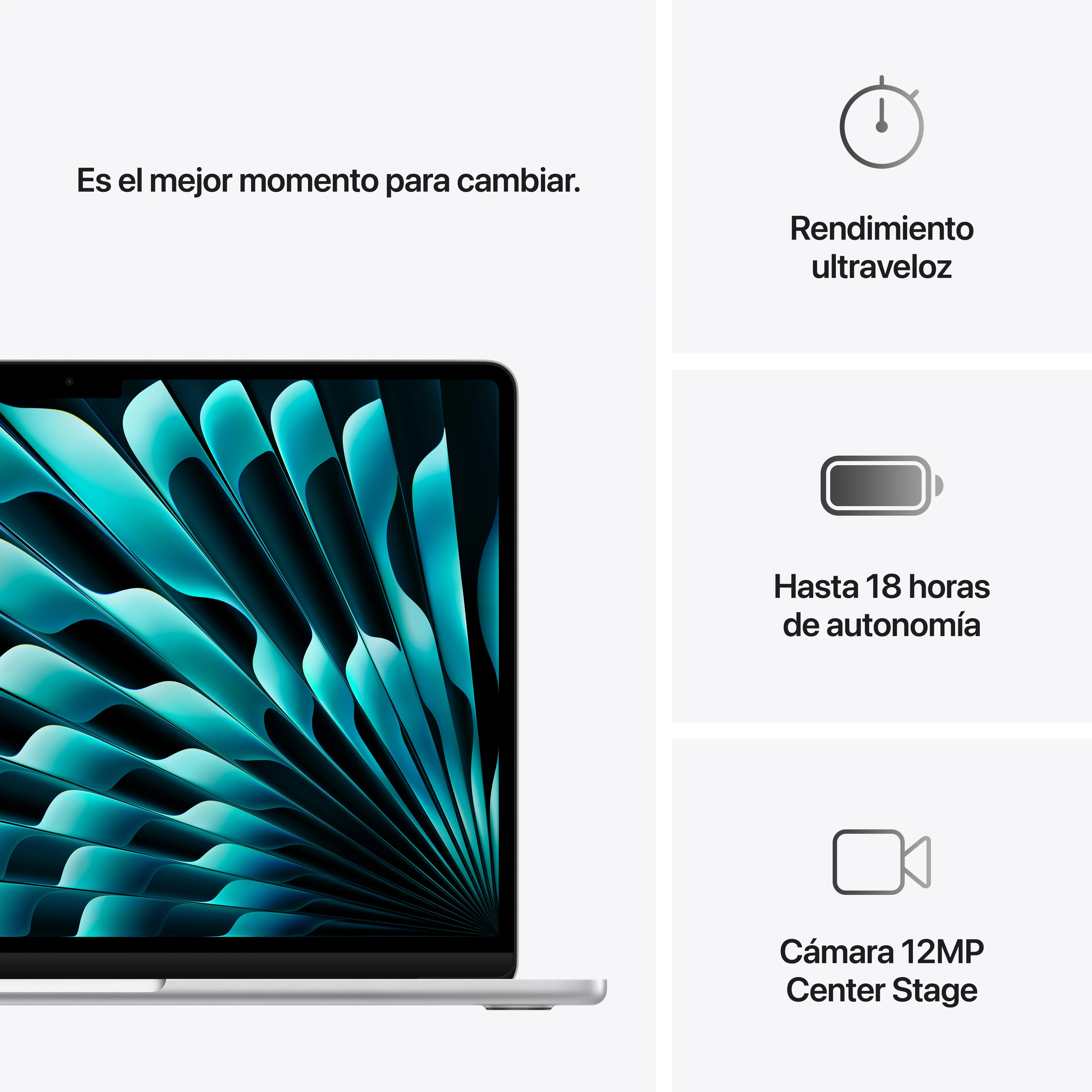 MacBook Air de 13 pulgadas M4: Chip M4 de Apple con CPU 10 núcleos y GPU 10 núcleos, 24 GB RAM, 512 GB SSD, Cargador 35W - Plata - Image 10