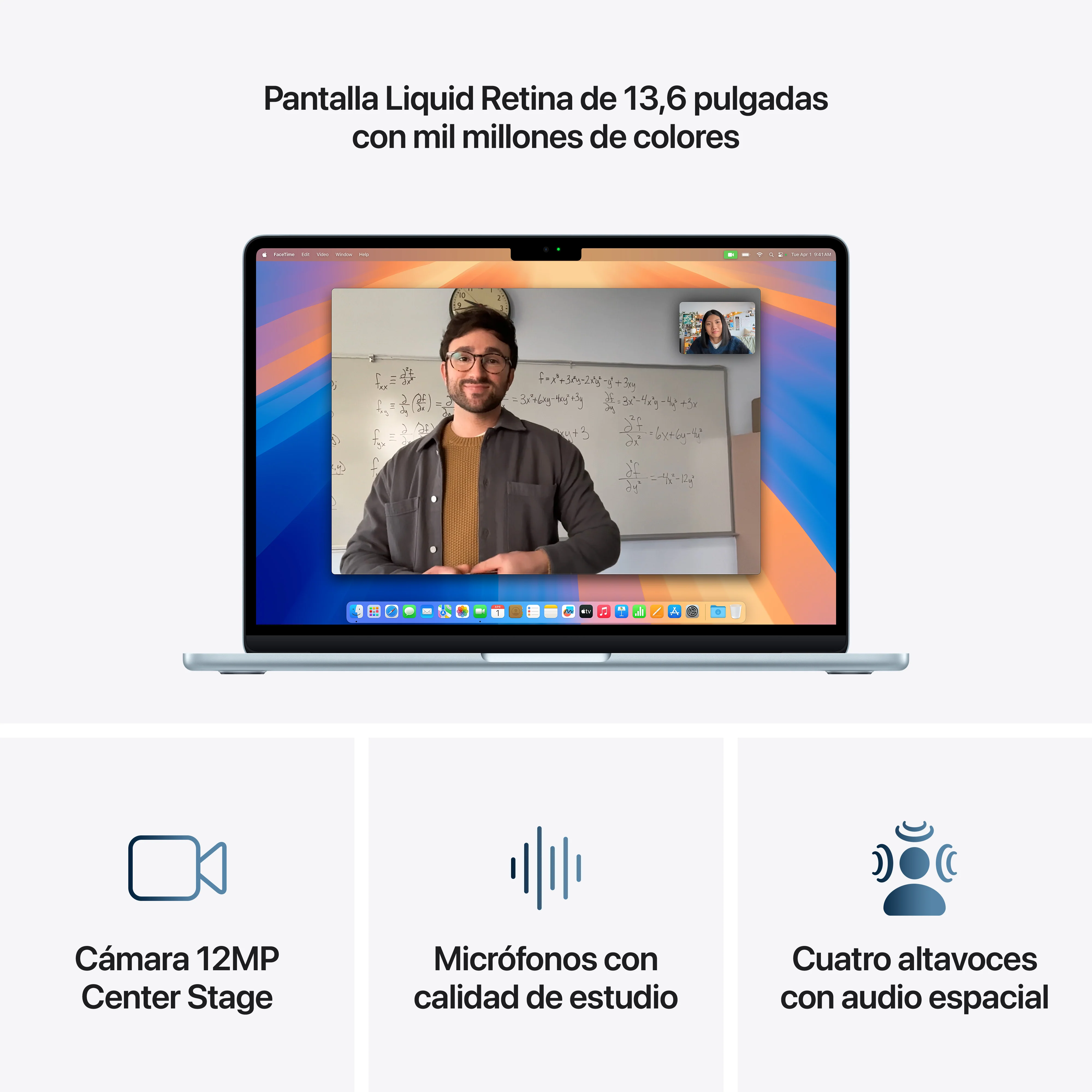 MacBook Air de 13 pulgadas M4: Chip M4 de Apple con CPU 10 núcleos y GPU 8 núcleos, 16 GB RAM, 256 GB SSD, Cargador 30W - Azul cielo - Image 5