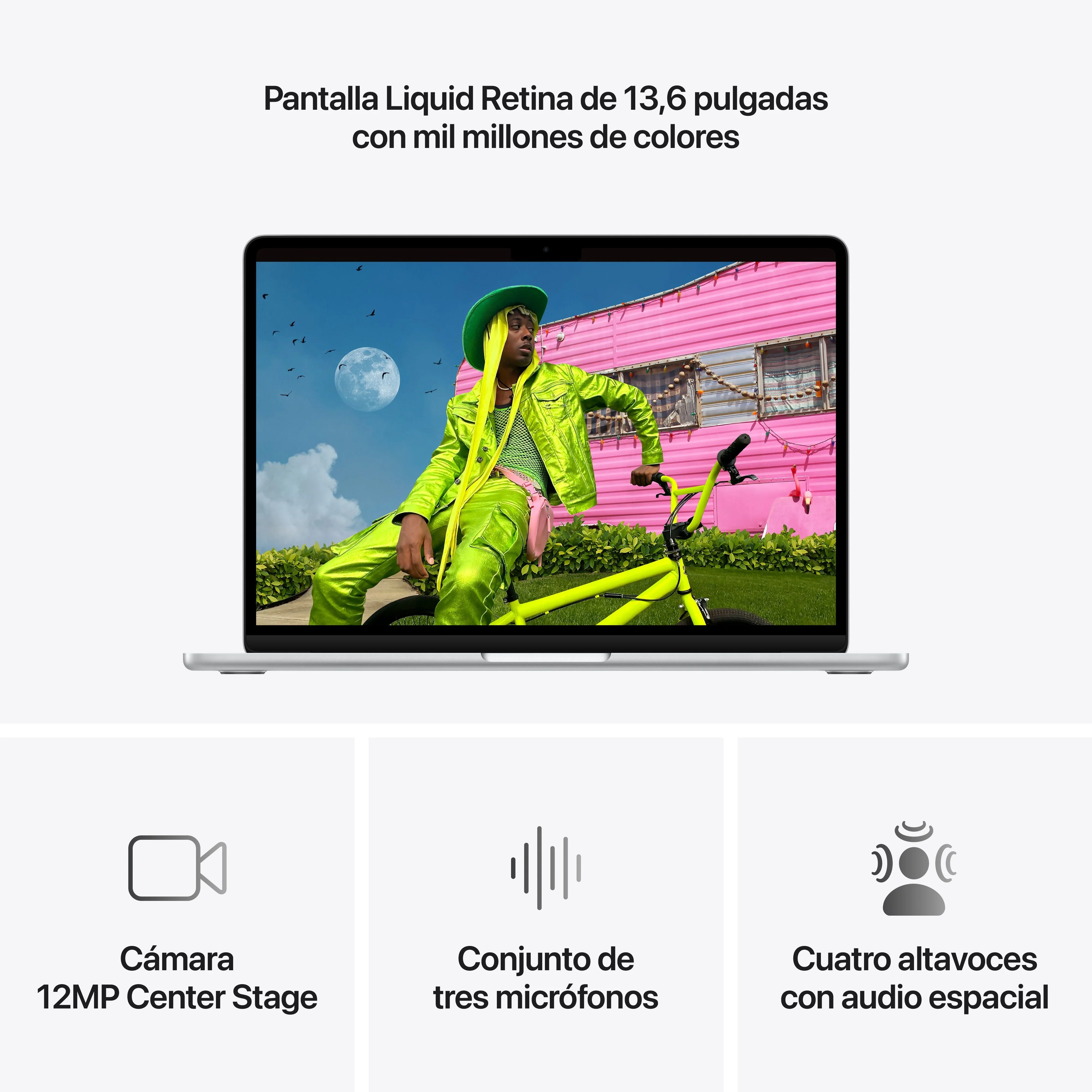 MacBook Air 13-pulgadas M5: Chip M5 de Apple CPU 10 núcleos y GPU 10 núcleos, 32 GB RAM, 4 TB SSD, Cargador 70W - Plata - Image 5
