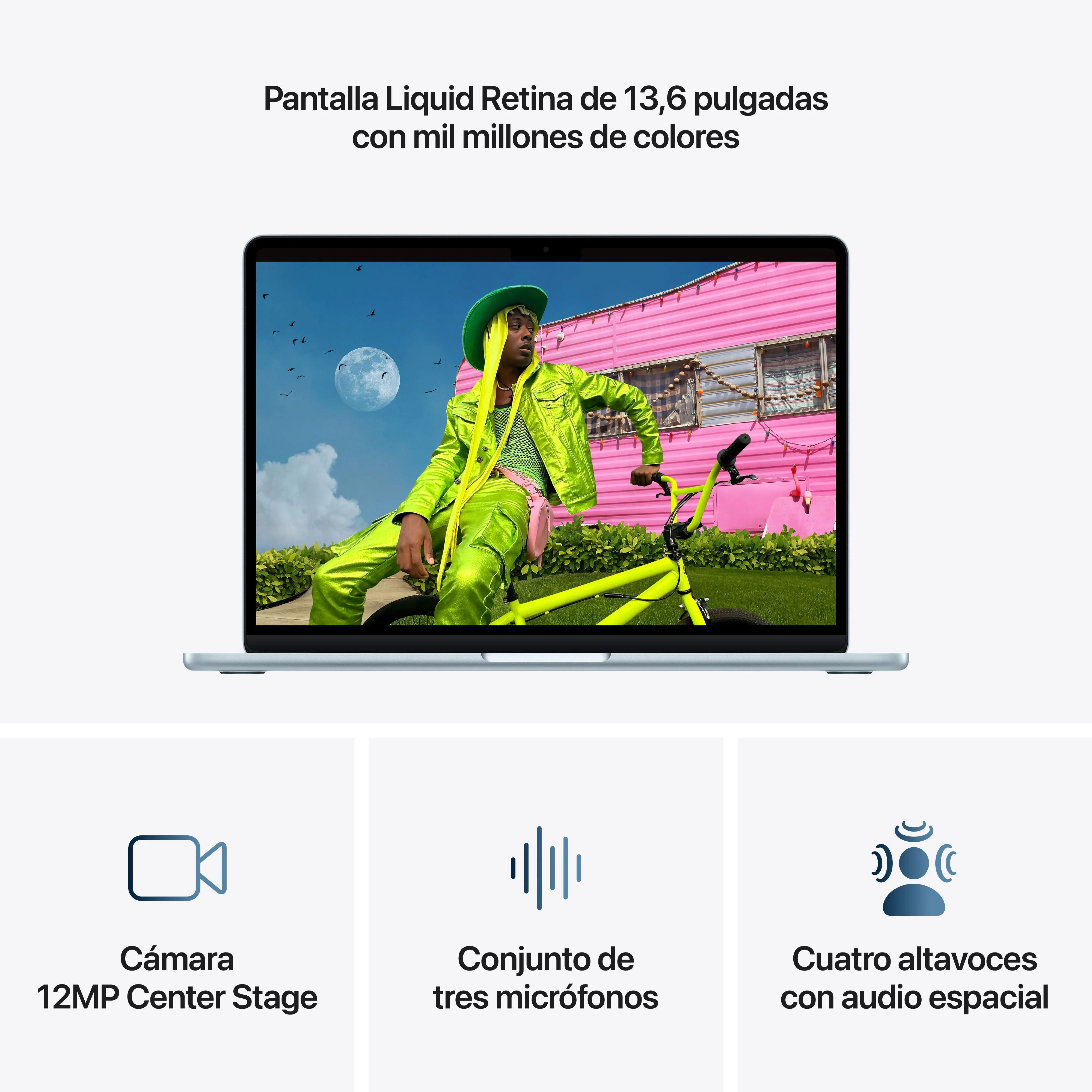 MacBook Air 13-pulgadas M5: Chip M5 de Apple CPU 10 nĂșcleos y GPU 10 nĂșcleos, 16 GB RAM, 4 TB SSD, Sin adaptador de corriente - Azul cielo - Image 5