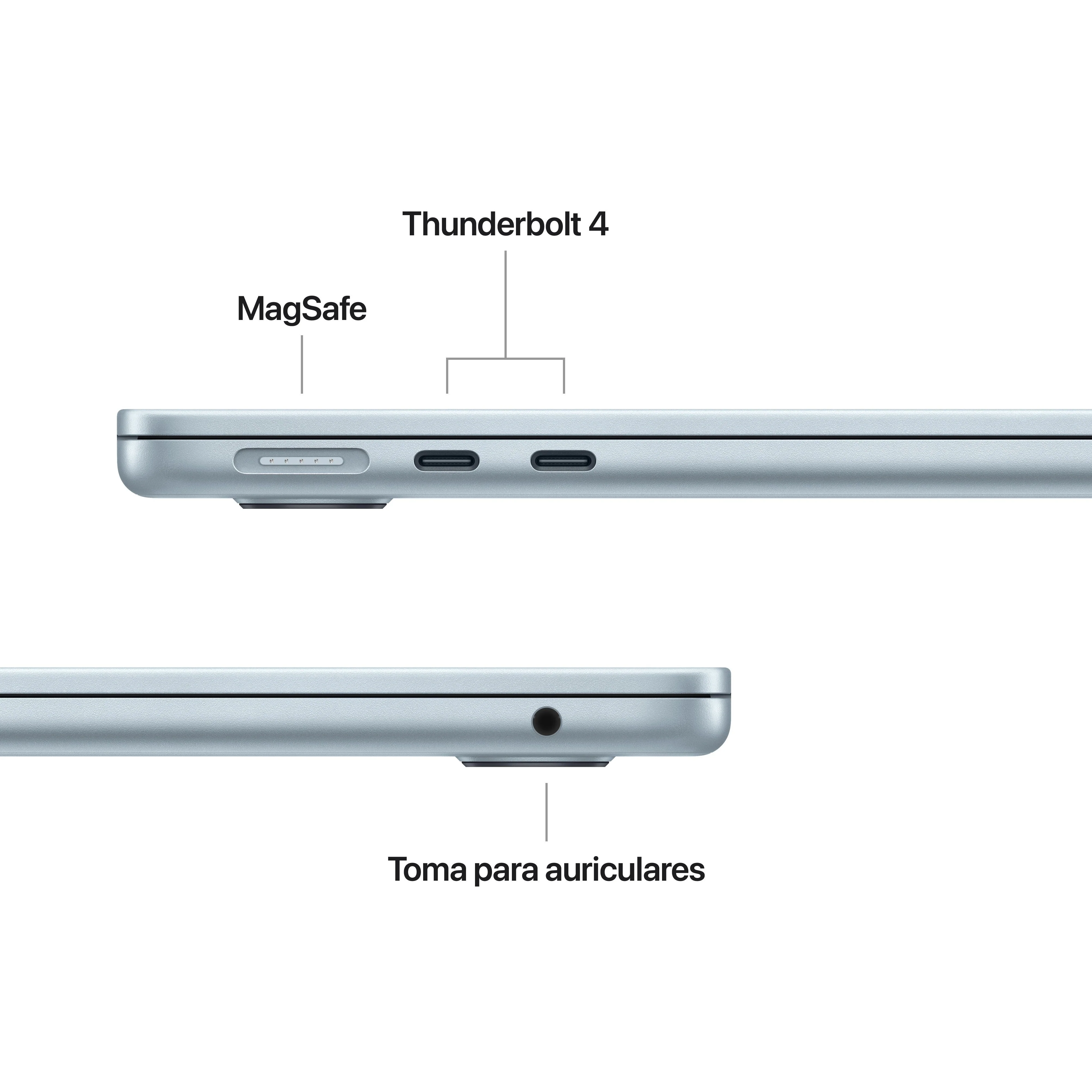 MacBook Air 13-pulgadas M5: Chip M5 de Apple CPU 10 núcleos y GPU 10 núcleos, 24 GB RAM, 4 TB SSD, Sin adaptador de corriente - Azul cielo - Image 6