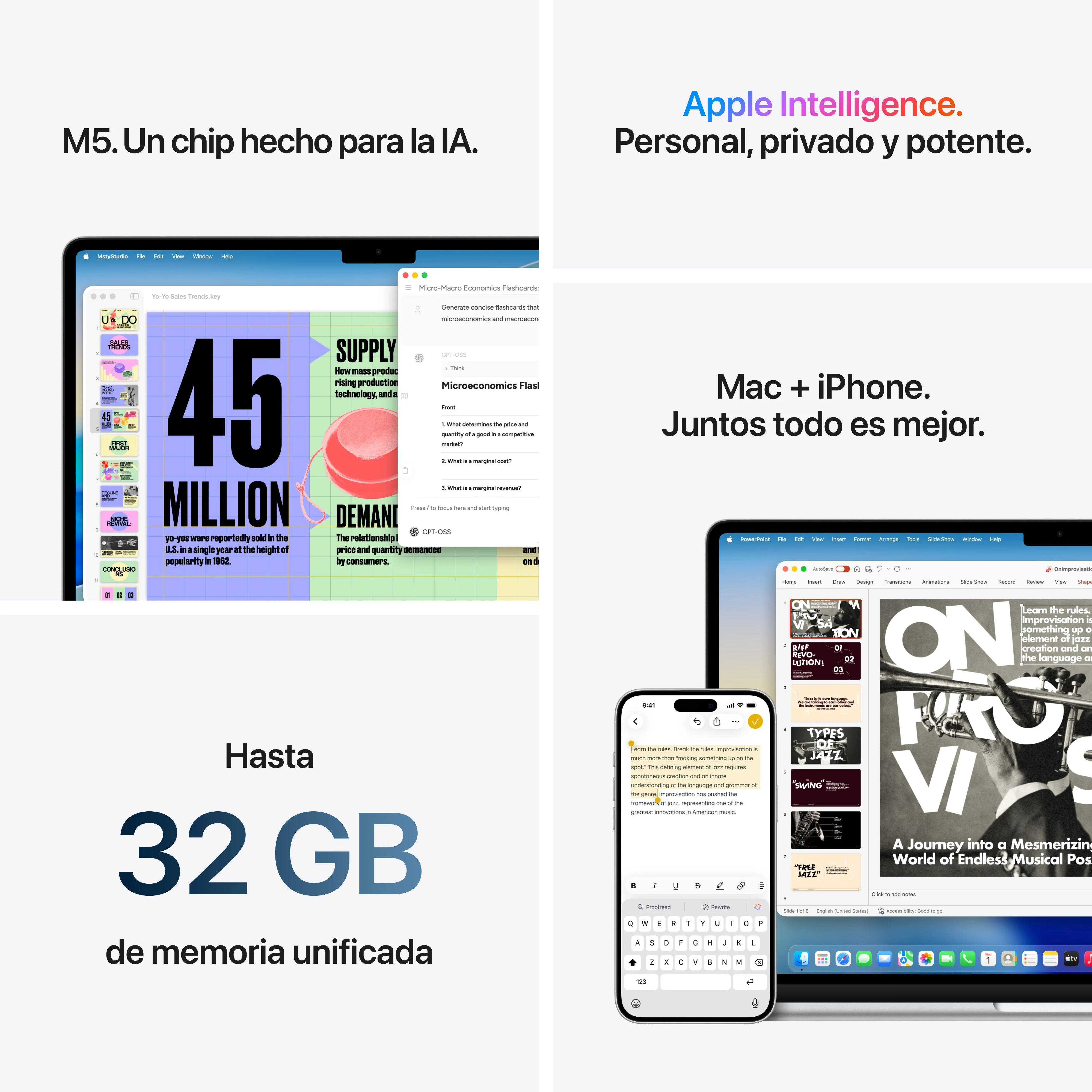 MacBook Air 15 pulgadas M5: Chip M5 de Apple con CPU 10 nĂșcleos y GPU 10 nĂșcleos, 24 GB RAM, 1 TB SSD, Sin adaptador de corriente - Blanco estrella - Image 8