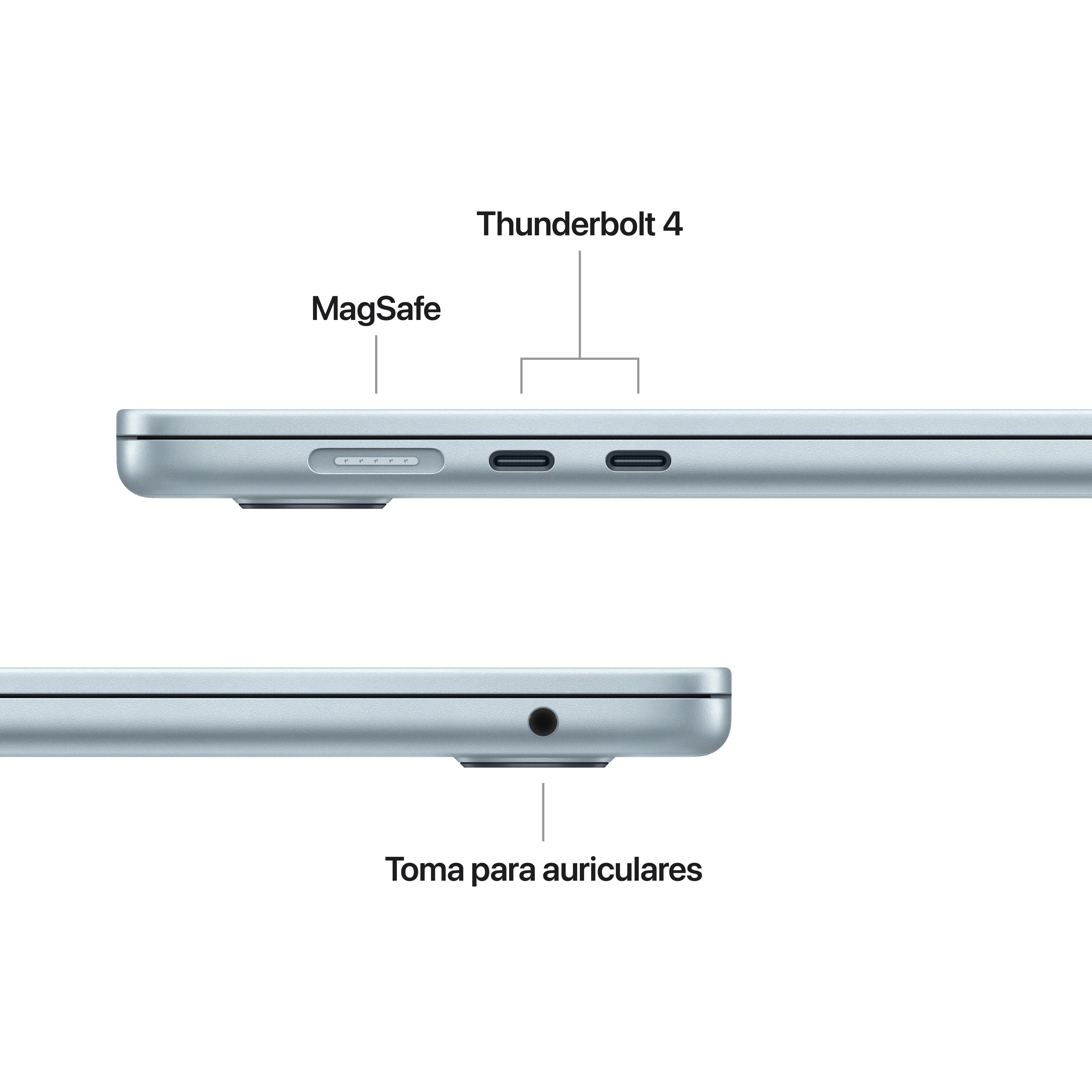 MacBook Air 15 pulgadas M5: Chip M5 de Apple con CPU 10 nĂșcleos y GPU 10 nĂșcleos, 16 GB RAM, 1 TB SSD, Sin adaptador de corriente - Azul cielo - Image 6
