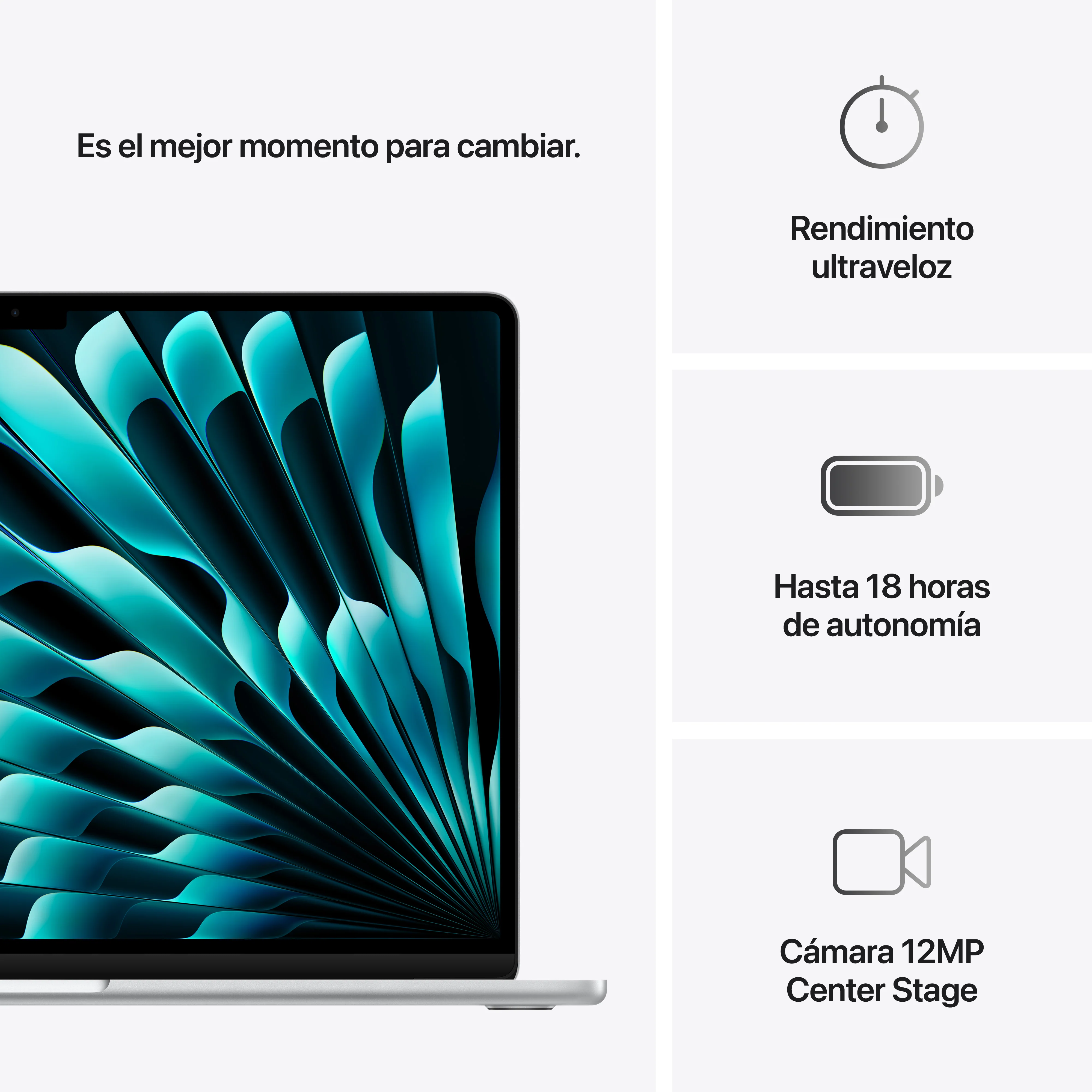 MacBook Air de 15 pulgadas M4: Chip M4 de Apple con CPU 10 núcleos y GPU 10 núcleos, 16 GB RAM, 512 GB SSD, Cargador 35W - Plata - Image 10