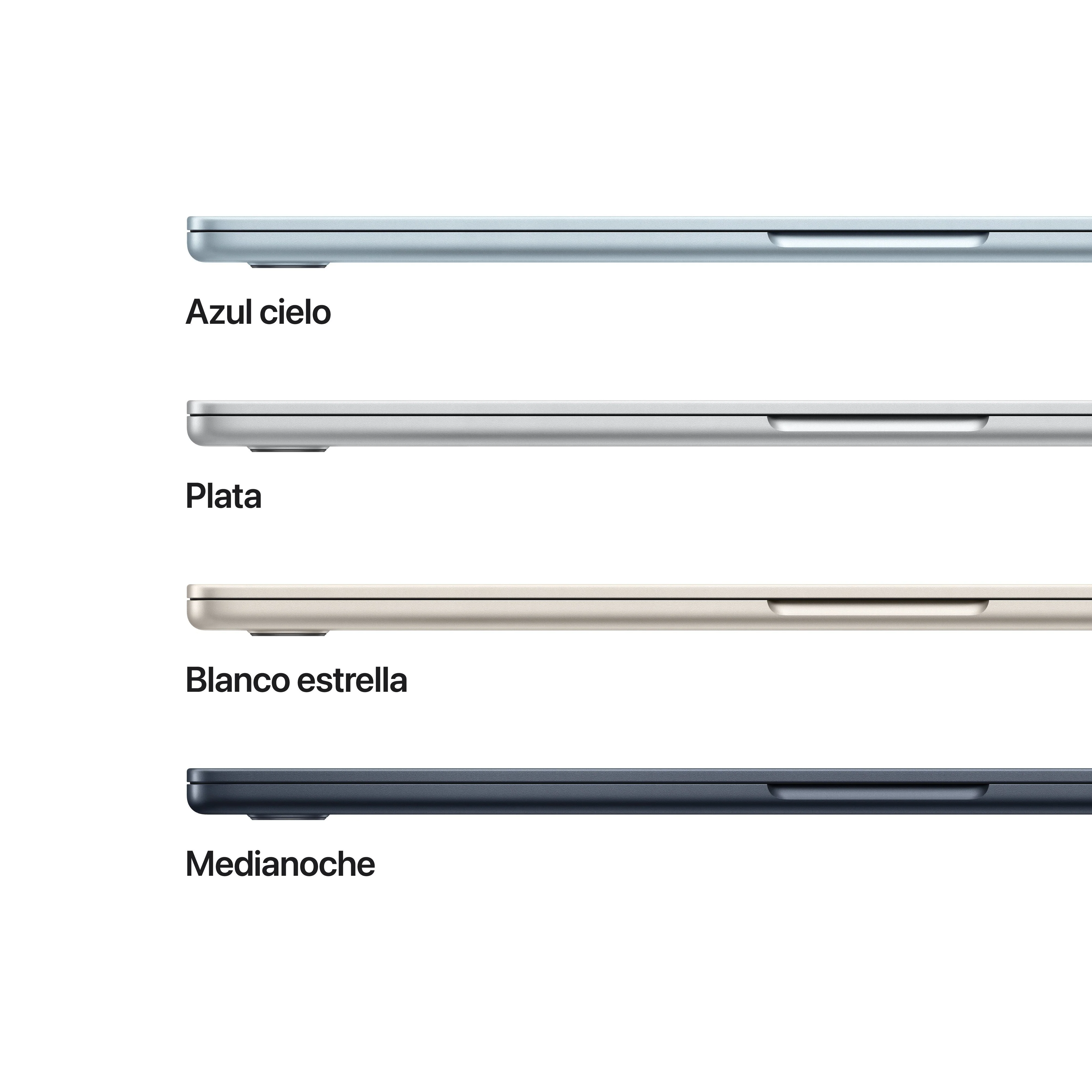 MacBook Air 15 pulgadas M5: Chip M5 de Apple con CPU 10 nĂșcleos y GPU 10 nĂșcleos, 32 GB RAM, 1 TB SSD, Cargador 35W - Medianoche - Image 3