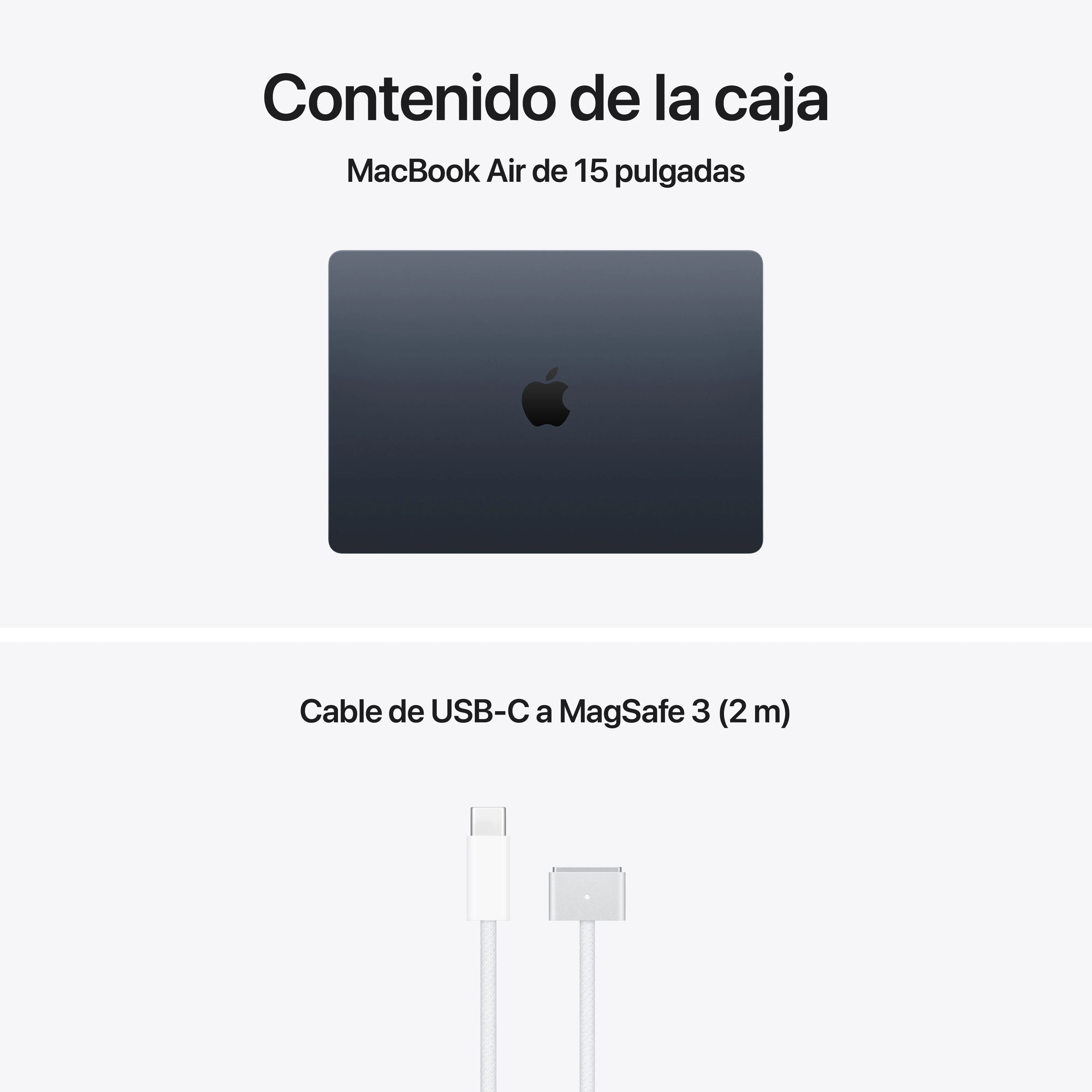 MacBook Air 15 pulgadas M5: Chip M5 de Apple con CPU 10 nĂșcleos y GPU 10 nĂșcleos, 32 GB RAM, 1 TB SSD, Sin adaptador de corriente - Medianoche - Image 9