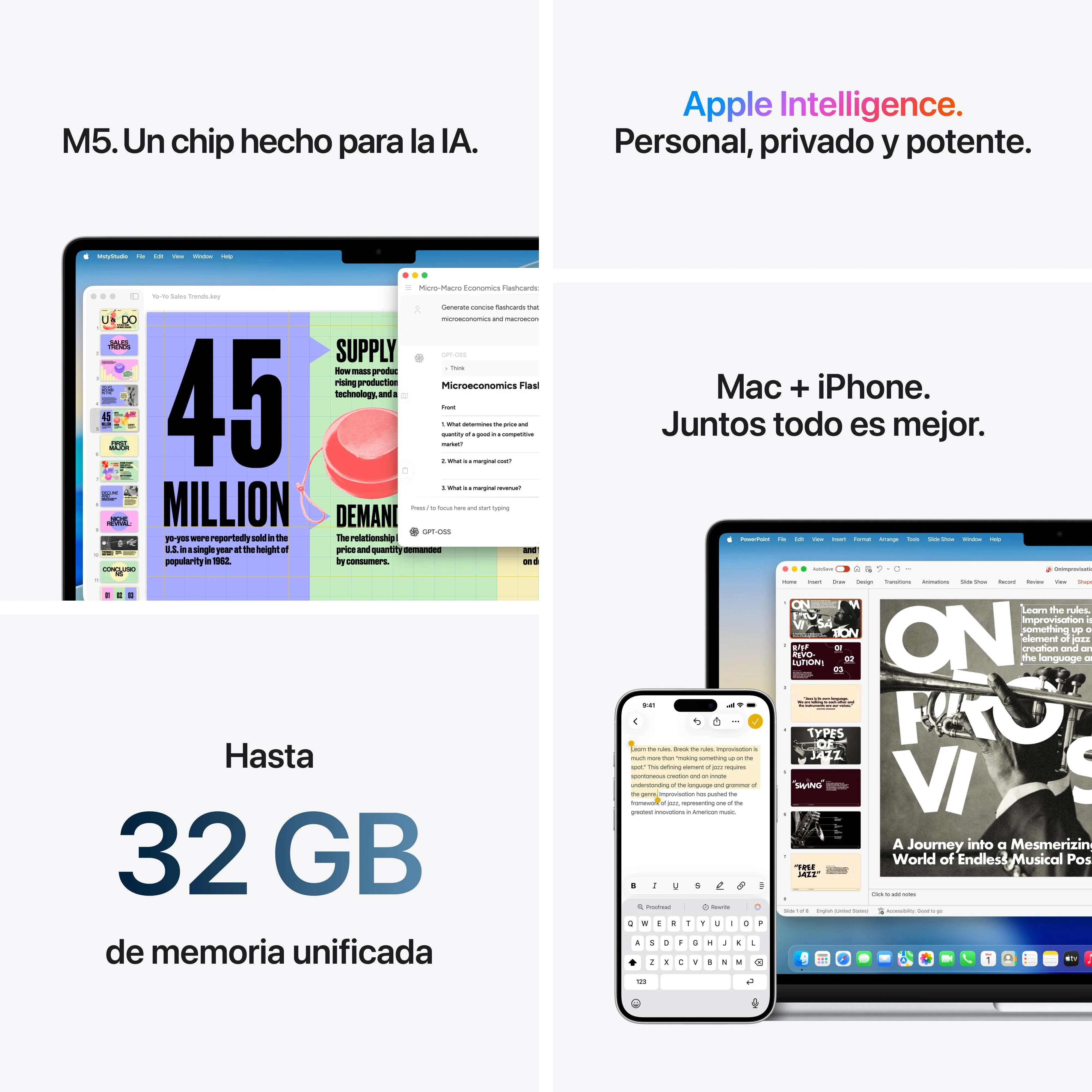 MacBook Air 15 pulgadas M5: Chip M5 de Apple con CPU 10 nĂșcleos y GPU 10 nĂșcleos, 32 GB RAM, 4 TB SSD, Cargador 70W - Azul cielo - Image 8
