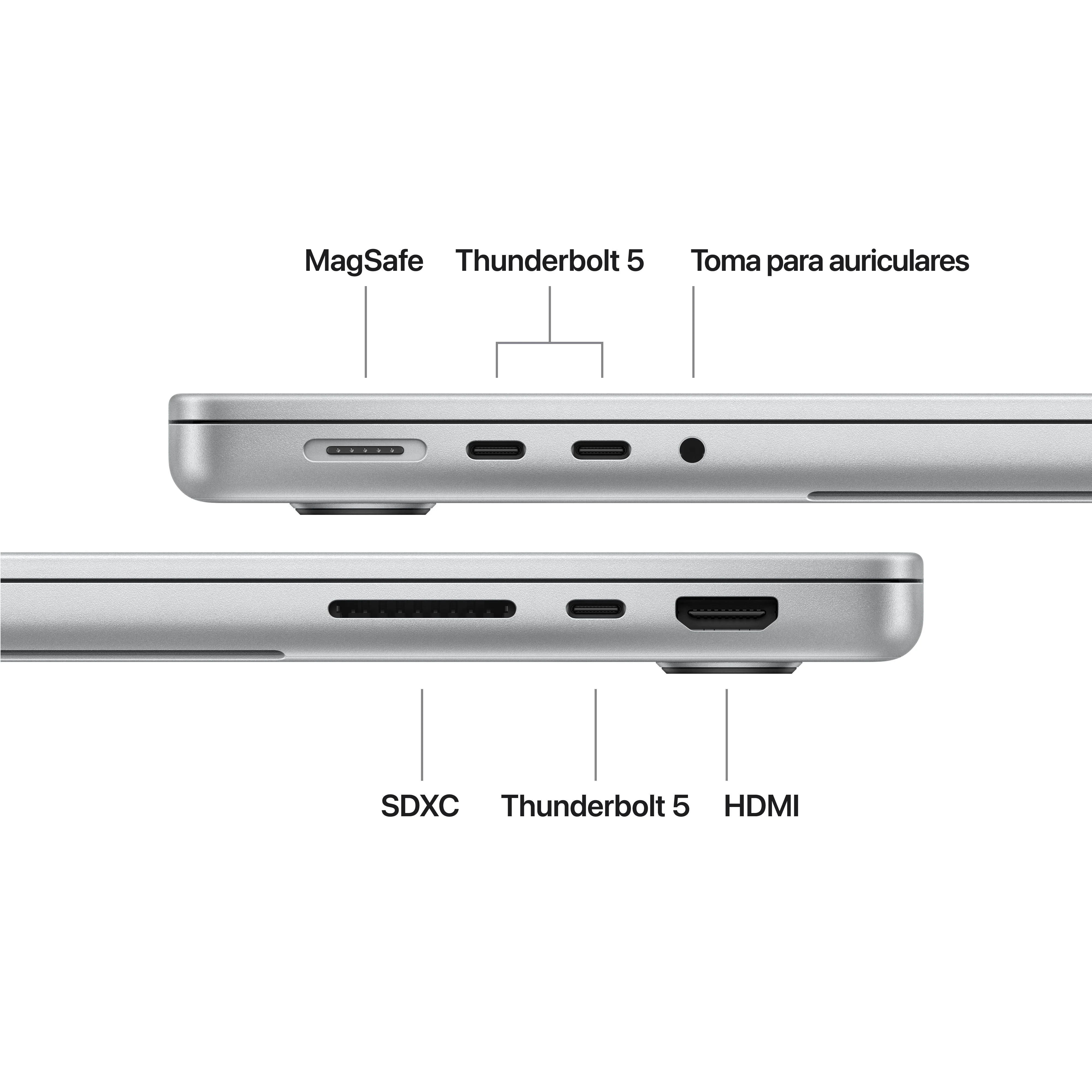 MacBook Pro de 14 pulgadas: Chip M5 Max de Apple con CPU de 18 núcleos y GPU de 40 núcleos, 128 GB RAM, 8 TB SSD, Pantalla estándar, Cargador 96W - Plata - Image 7